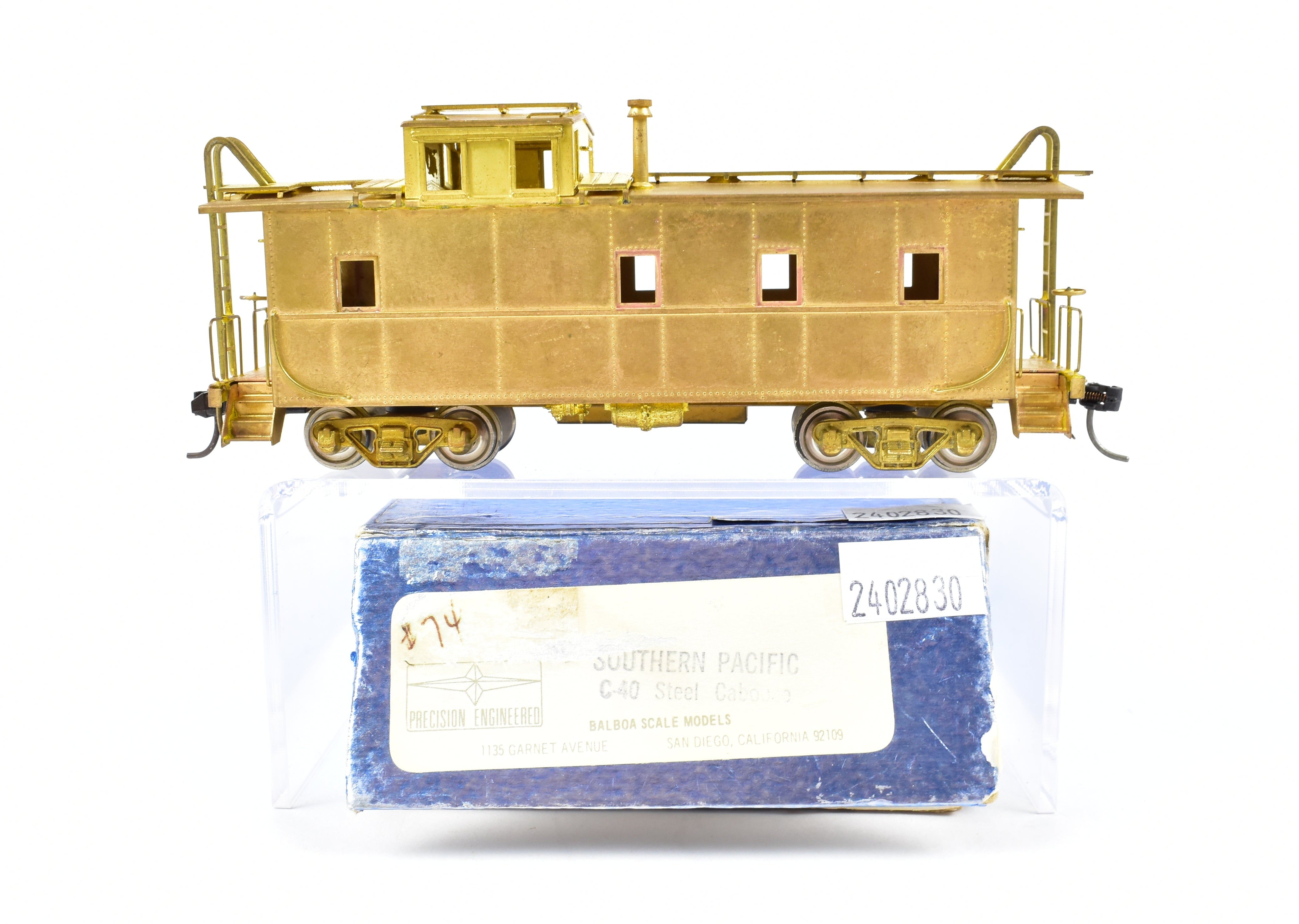 1967 HO Brass Balboa Southern Pacific C - 40 Steel Caboose Model
