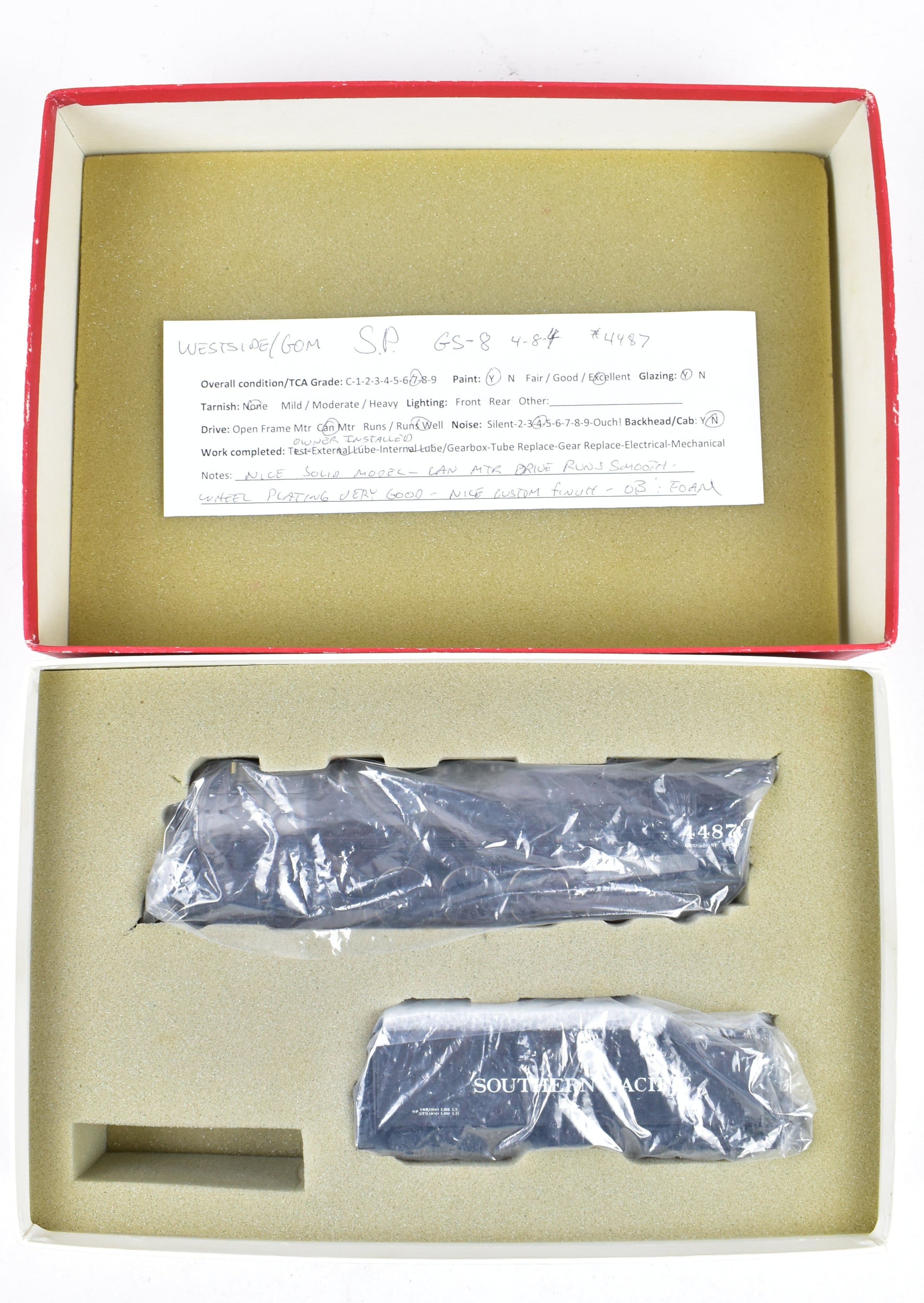 HO Scale Brass Model Train by Westside Model Co. - Southern Pacific Class GS - 8 4 - 8 - 4, Professionally Painted with Can Motor Upgrade