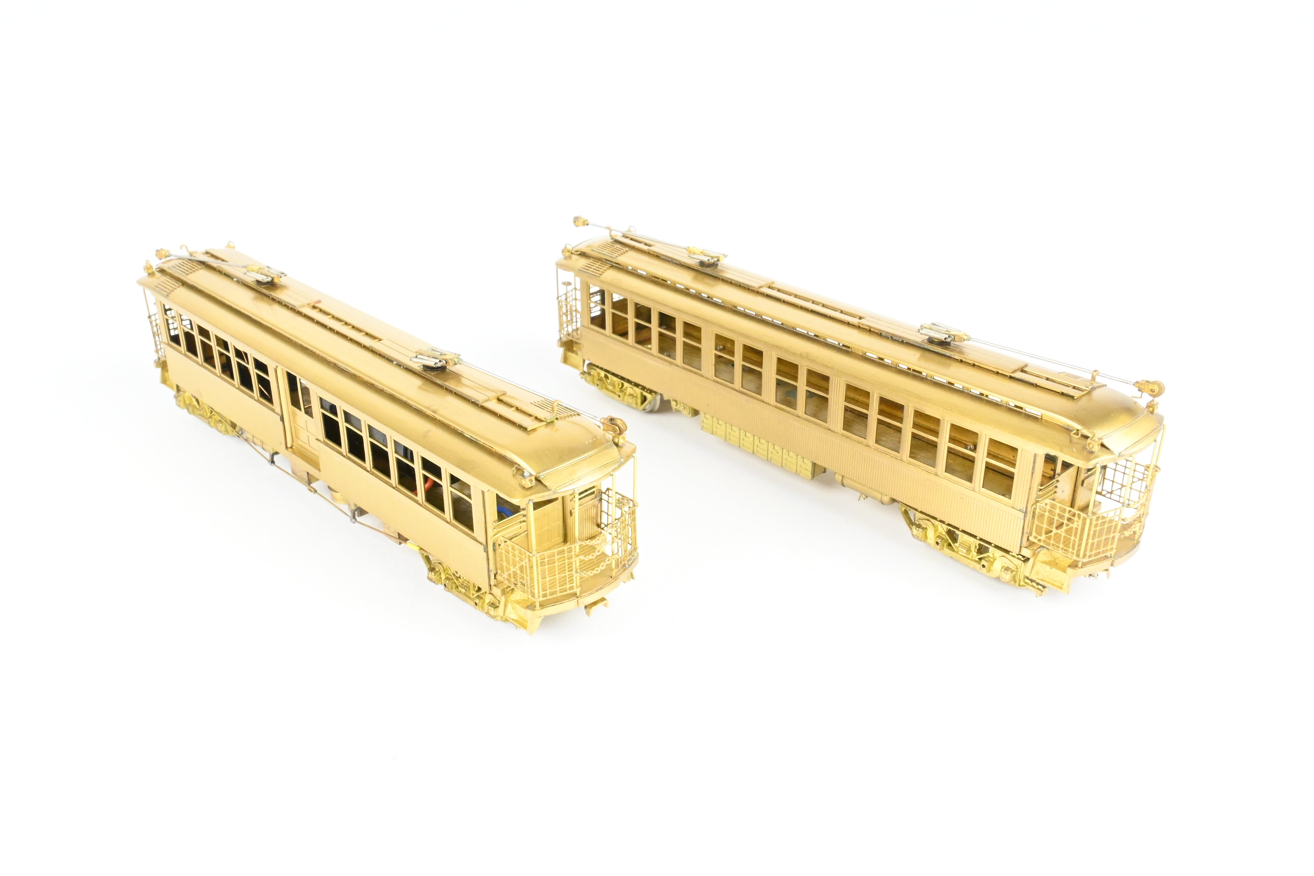 High - Quality HO Scale Brass Model Train Set by WP Car Corp. - Brooklyn Rapid Transit/Brooklyn Union Elevated 1200 Equipped with Trolley Poles