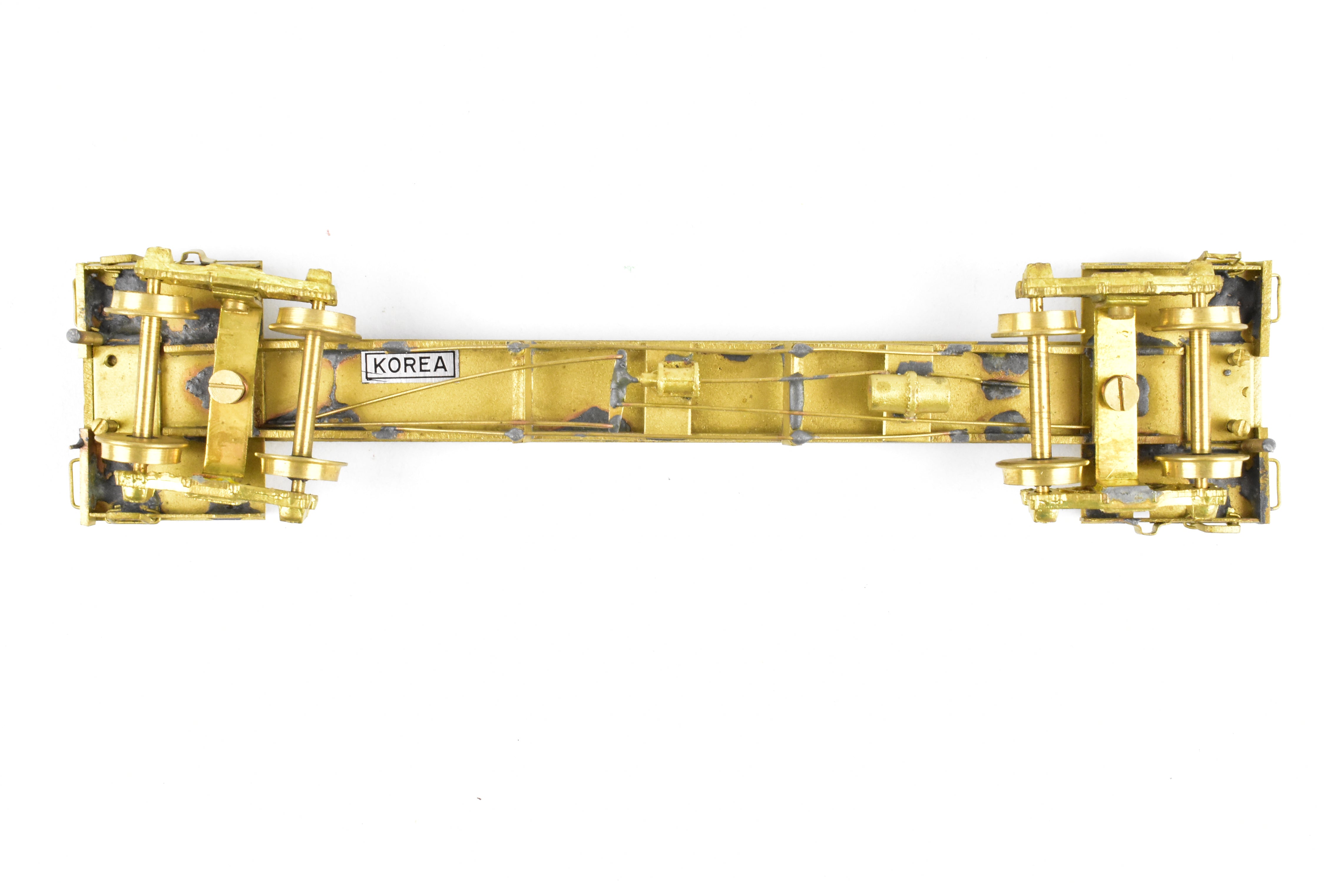 HO Scale Brass Model Train Log Car by Far East Distributors - Northern Pacific 41-Foot Log Car with Seattle Car & Foundry Archbar Trucks