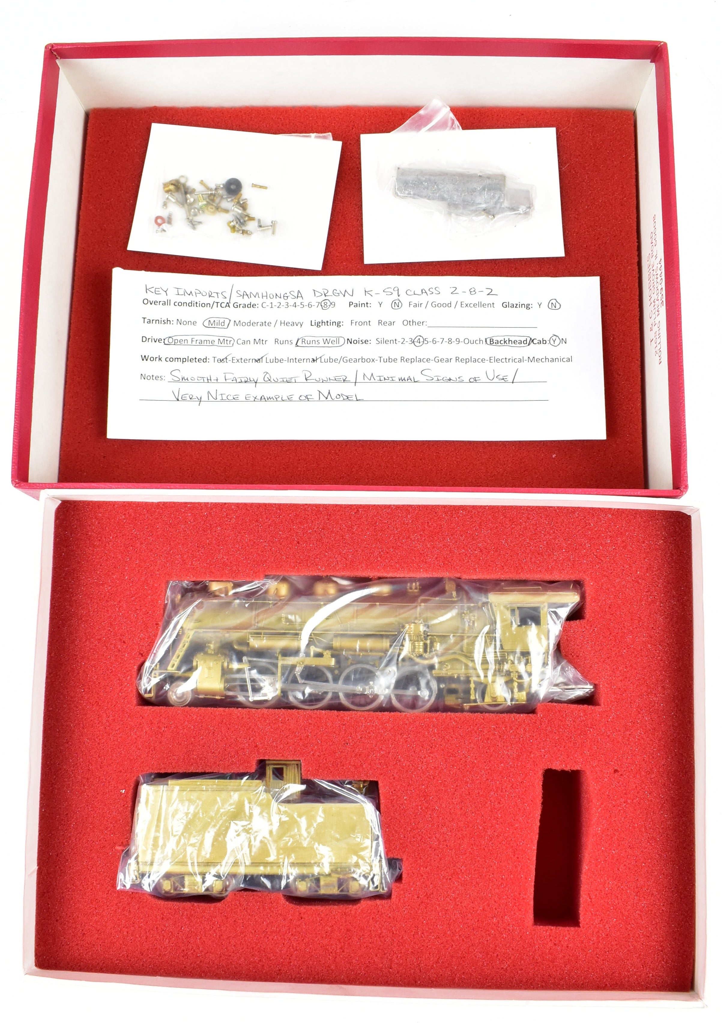 HO Scale Brass Key Imported D&RGW - Denver & Rio Grande Western K - 59 Class 2 - 8 - 2 Mikado Model Train