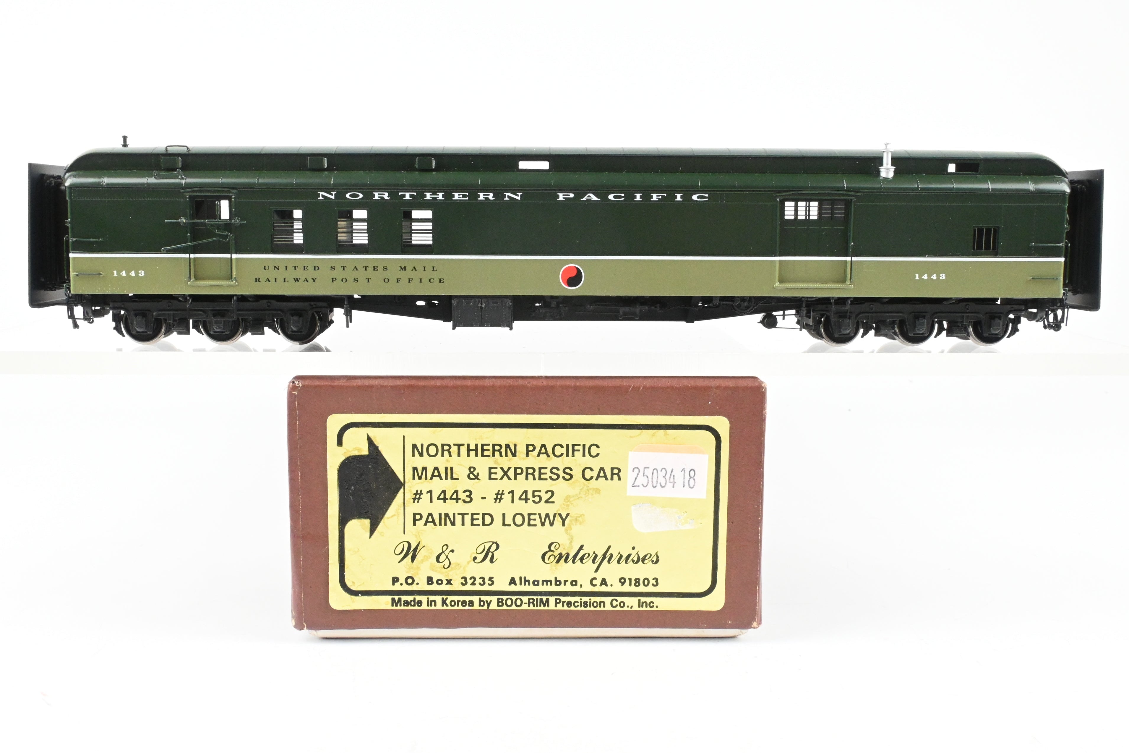 HO Scale Brass Northern Pacific Mail & Express Car FP Loewy No. 1443 by W&R Enterprises
