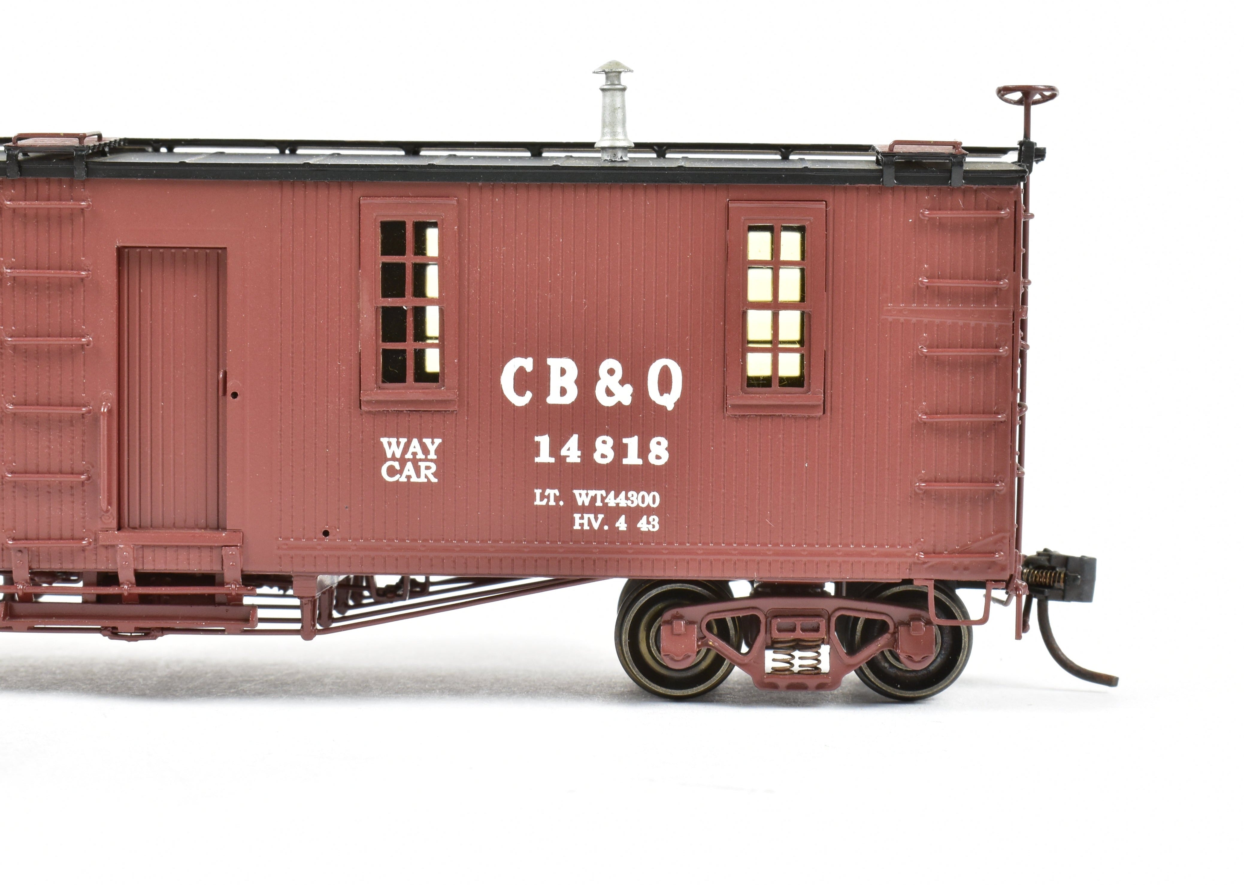 High - Quality HO Scale Brass Model Railway Classics CB&Q - Burlington Route War Emergency Waycar with Factory Painting and REBOXX Design