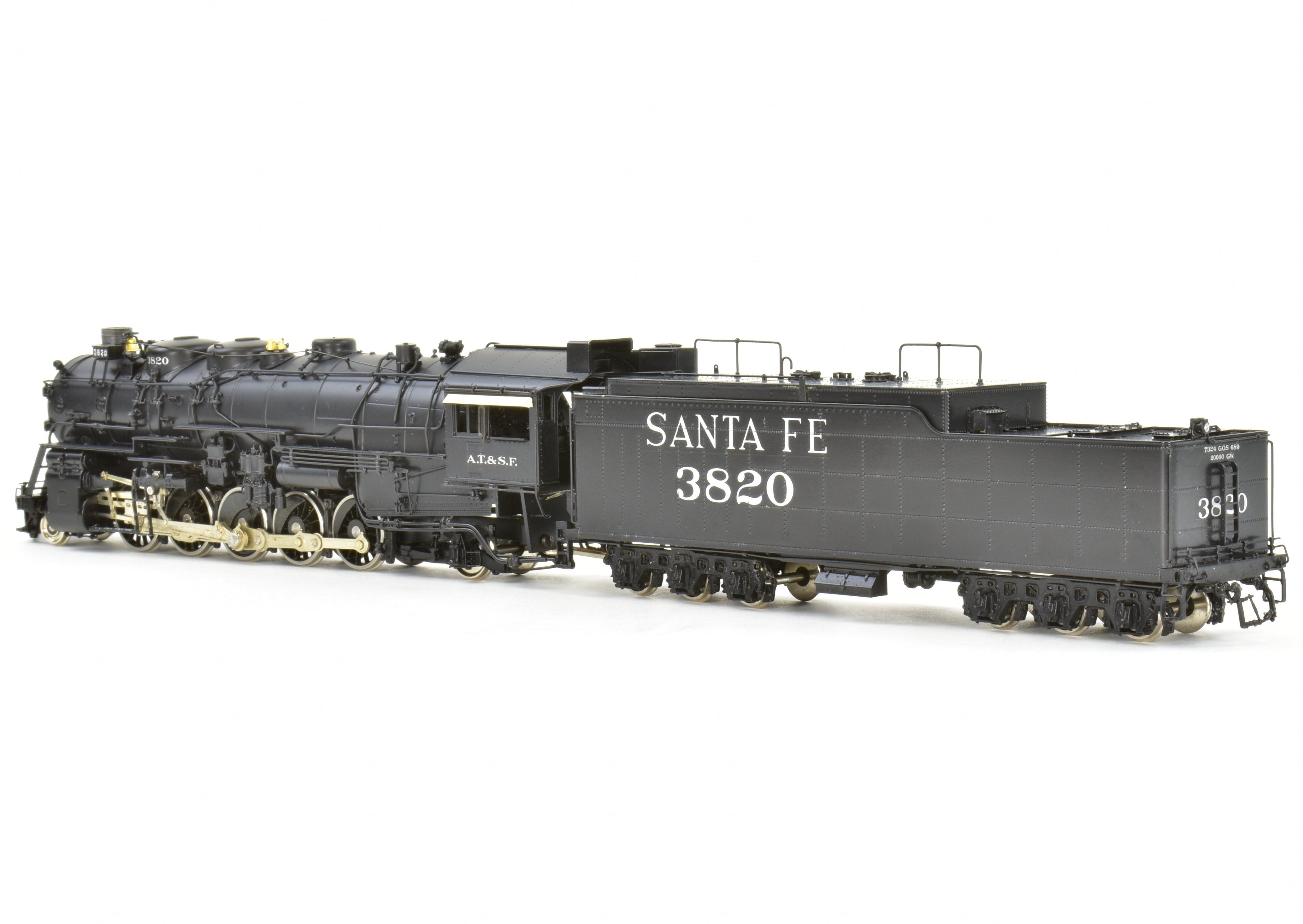 High - Quality HO Scale Brass Model Train Key Imports ATSF - Santa Fe 2 - 10 - 2 No. 3820 Factory - Painted CS - 52 for Model Railroading Enthusiasts