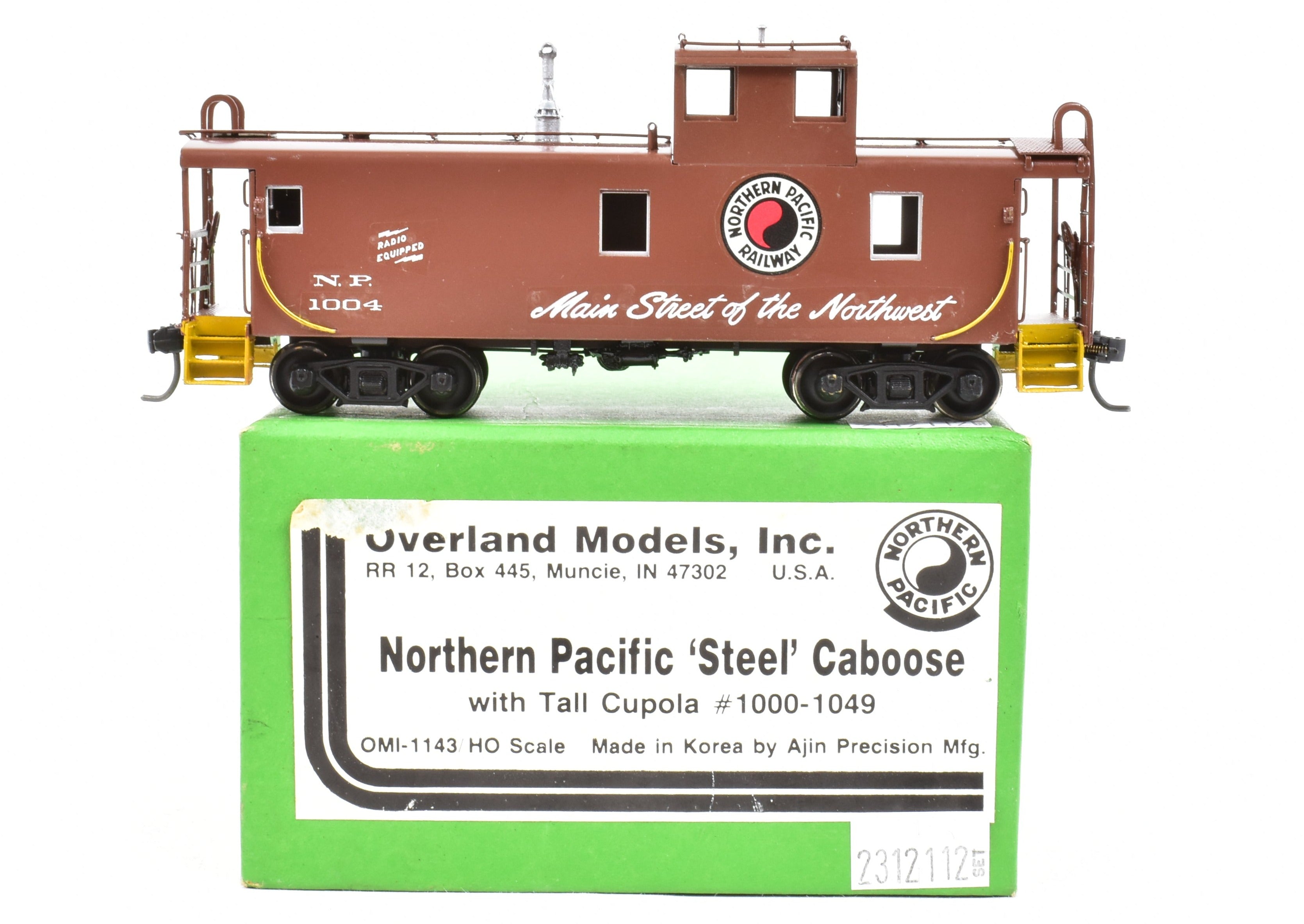 HO Scale Brass Model - Overland Models, Inc. (OMI) Northern Pacific Steel Caboose with Tall Cupola, CP No. 1004