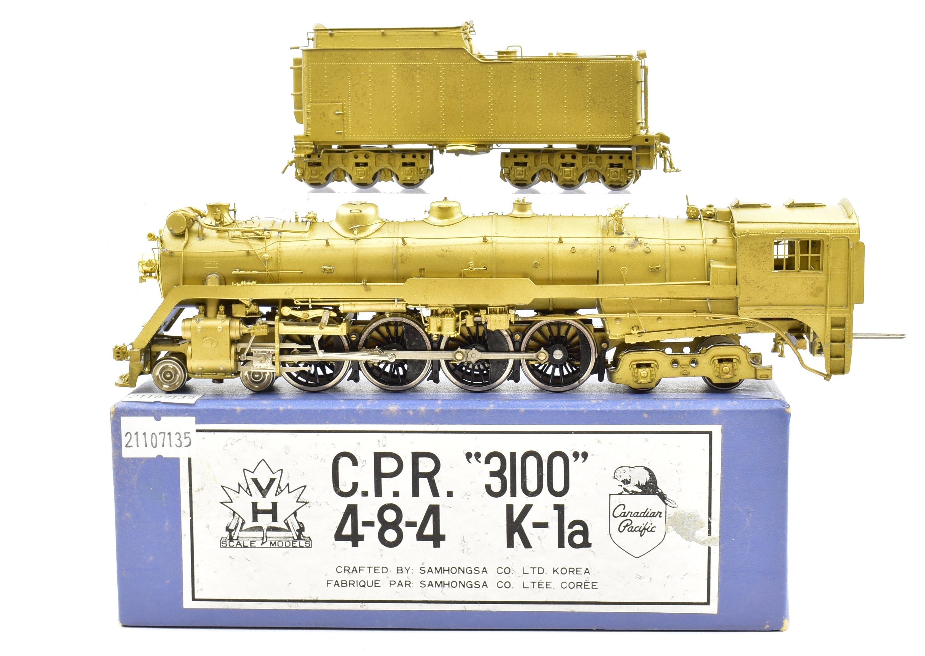 HO Scale Brass Model Train - Van Hobbies CPR Canadian Pacific Railway 3100 K - 1a 4 - 8 - 4 Steam Locomotive (As - Is Condition)