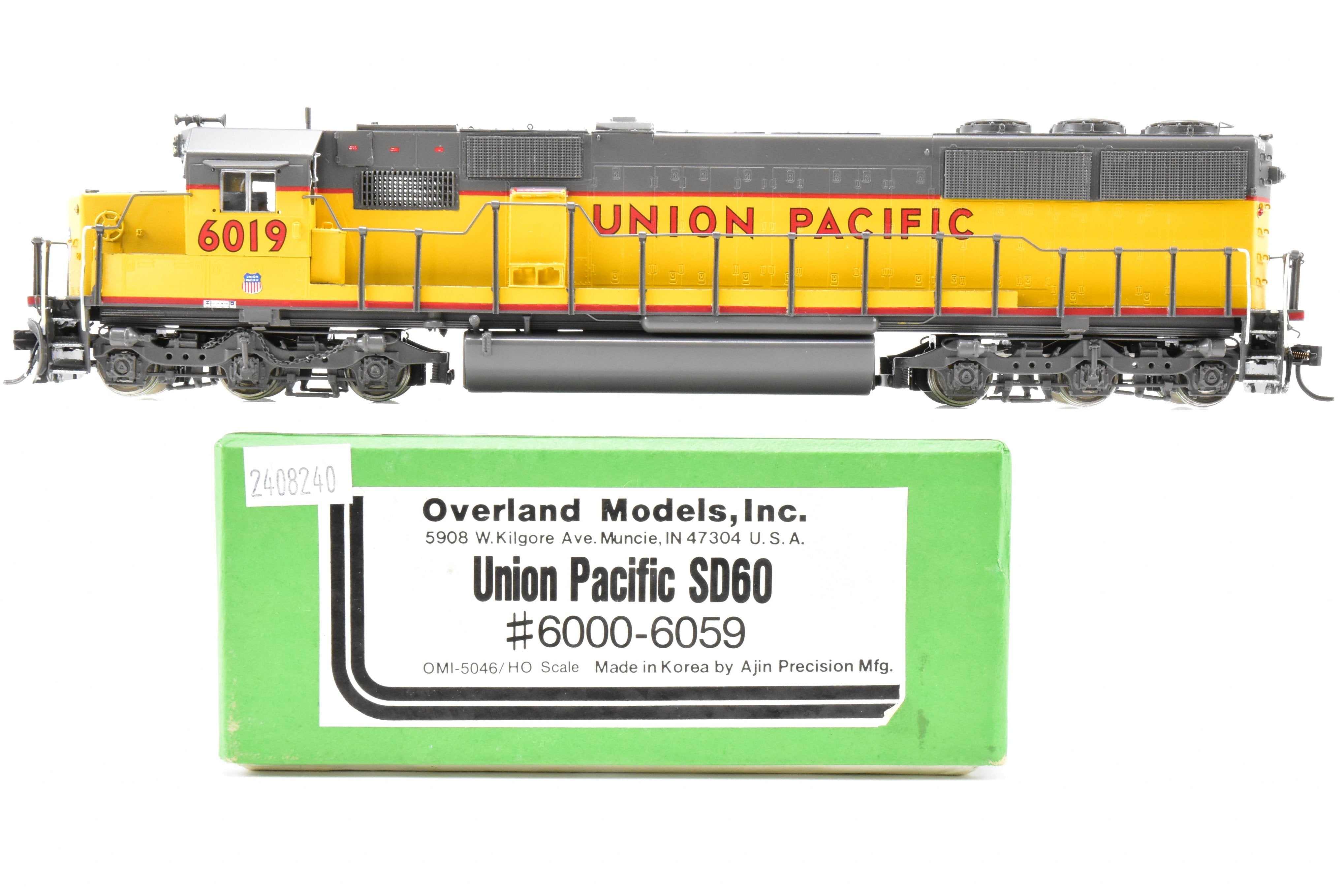 HO Scale Brass Union Pacific EMD SD60 Custom Painted Locomotive Model No. 6019 by Overland Models, Inc.