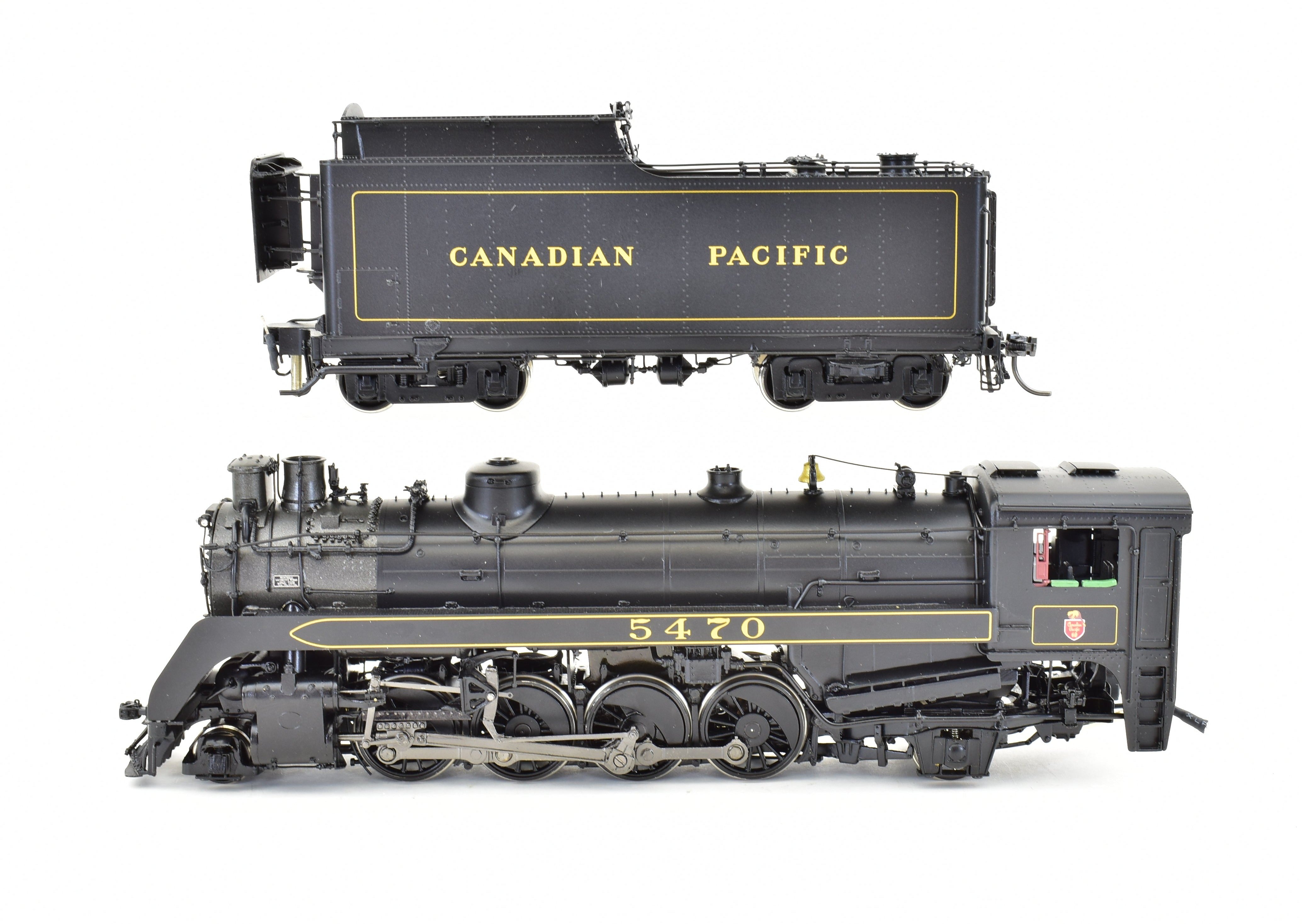 HO Scale Brass Model Train - Division Point CPR (Canadian Pacific Railway) Class P - 2k 2 - 8 - 2 Steam Locomotive #5470 with Front Pilot
