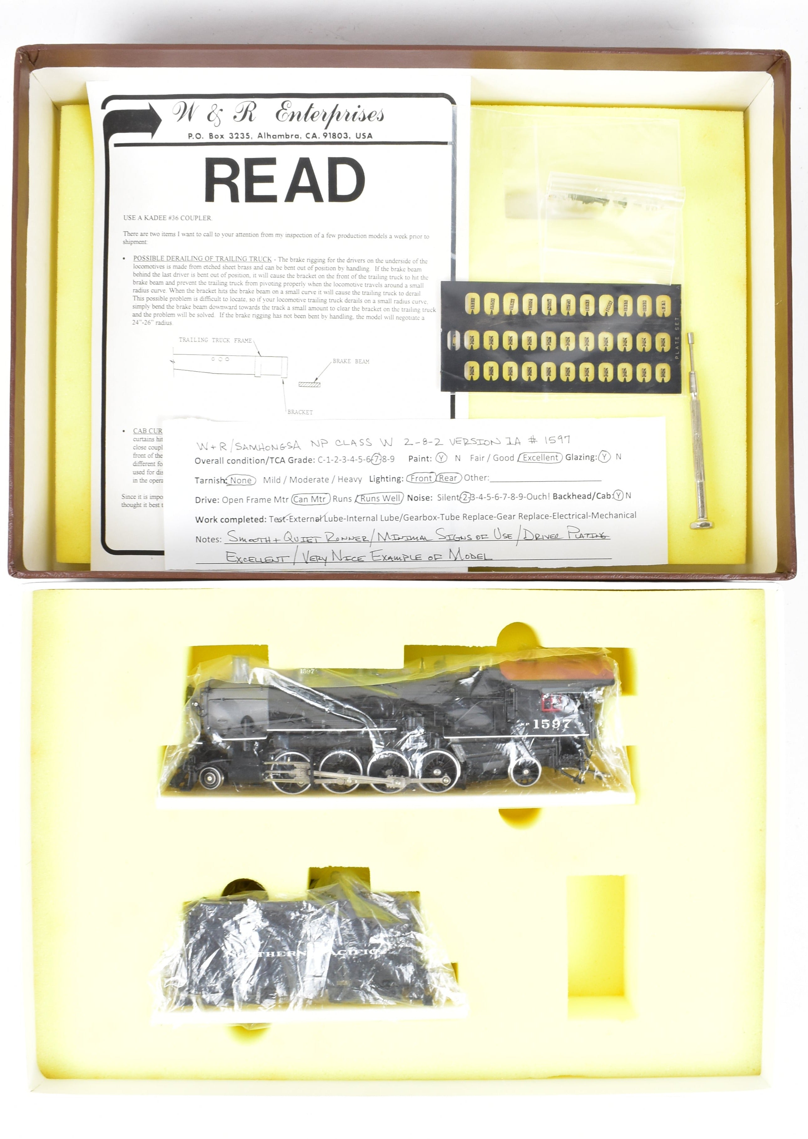 HO Scale Brass W&R Enterprises NP Northern Pacific Class W 2-8-2 Ver 1A Factory Painted #1597