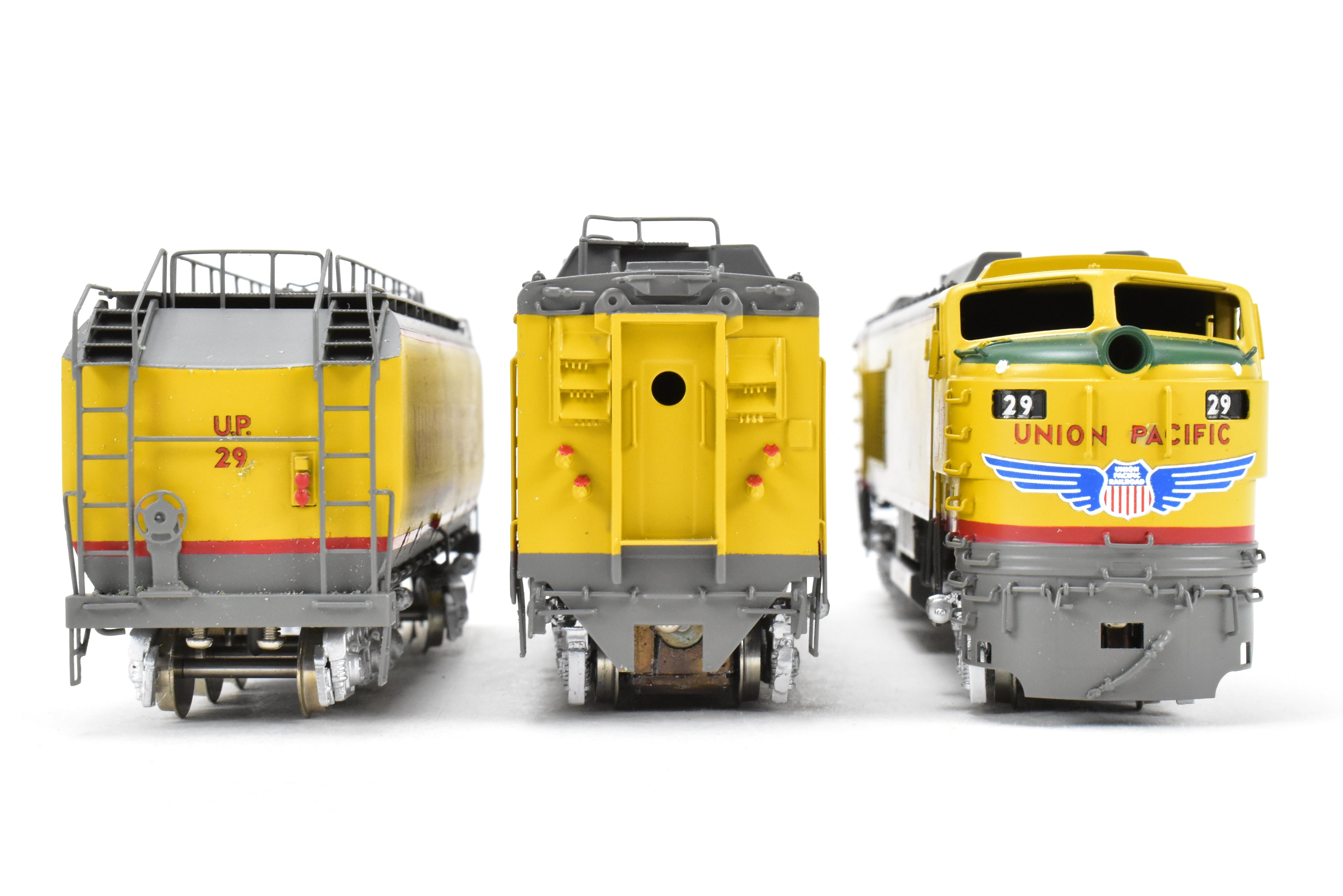 High - Quality HO Scale Brass Alco Models Union Pacific 3 - Unit Gas Turbine Electric Locomotive Set - Professionally Painted #29 & 29B