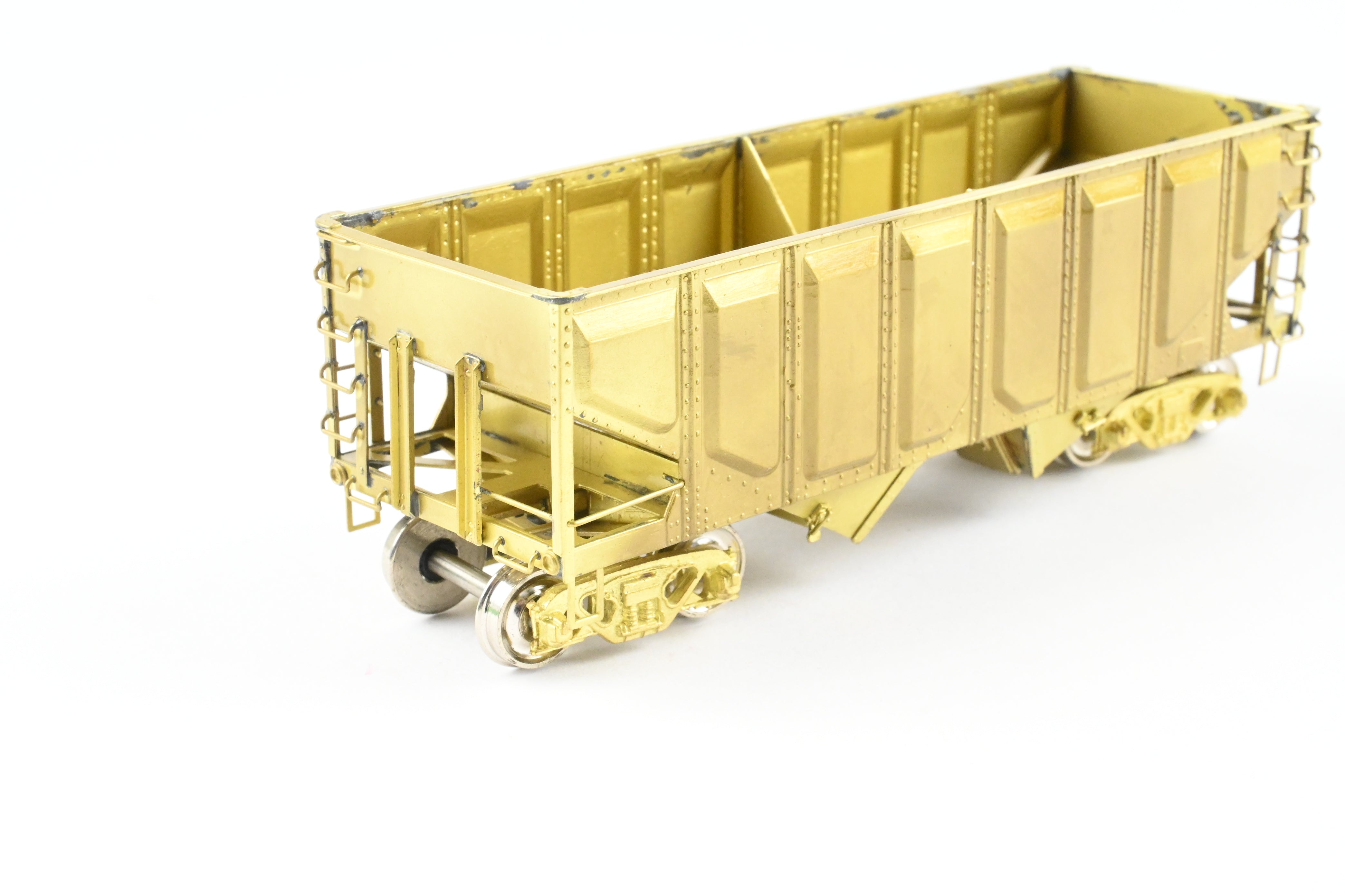 HO Scale Brass Model Train - OMI (Overland Models, Inc.) USRA (United States Railway Administration) 2-Bay Hopper Car with Pressed Sides for Various Roads in the United States