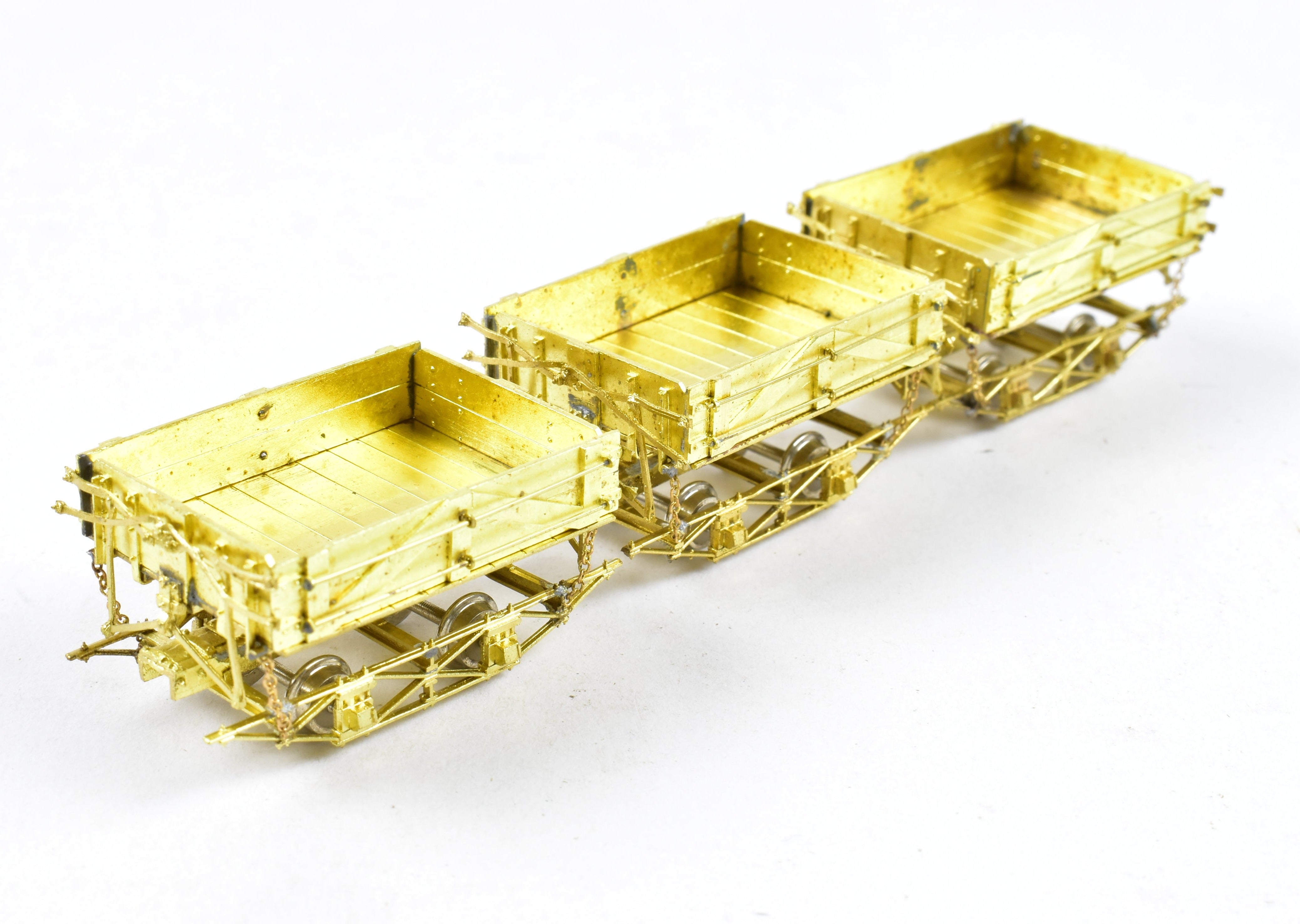 HOn3 Brass Precision Scale Co. 3-Car Set of West Side Lumber Co. Side Dump Ballast Cars