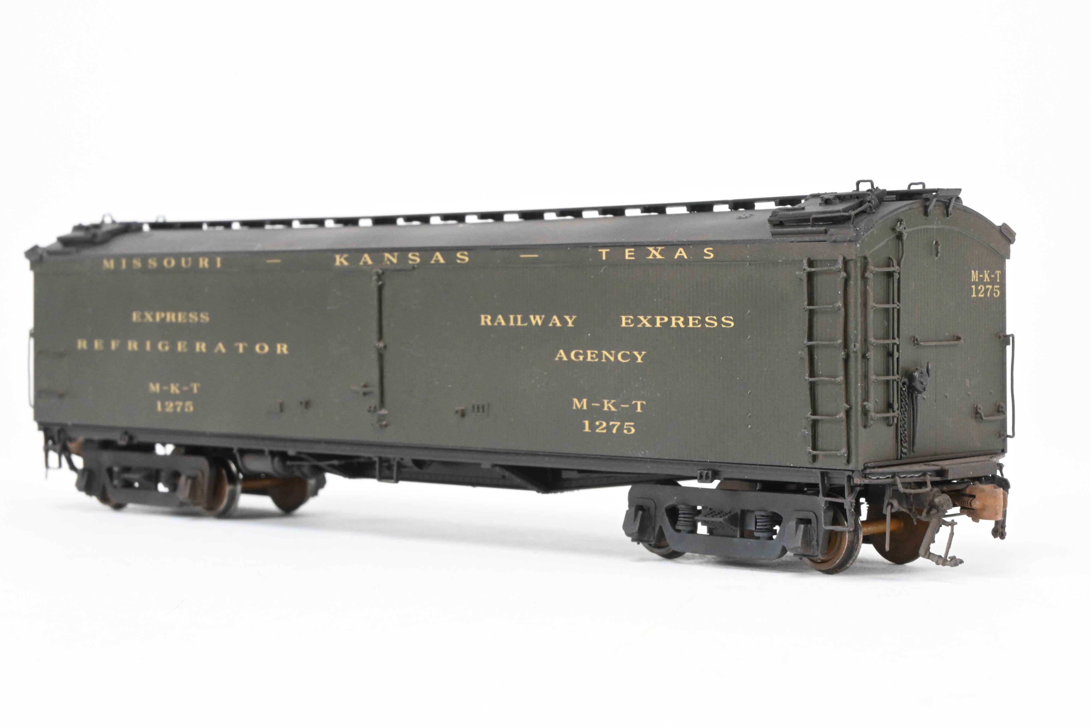 HO Scale Brass Precision Scale Co. Missouri Kansas Texas BR Class 53' 6 Reefer with Miner Brake System and FP - A High - Quality Model for Rolling Stock Fleet