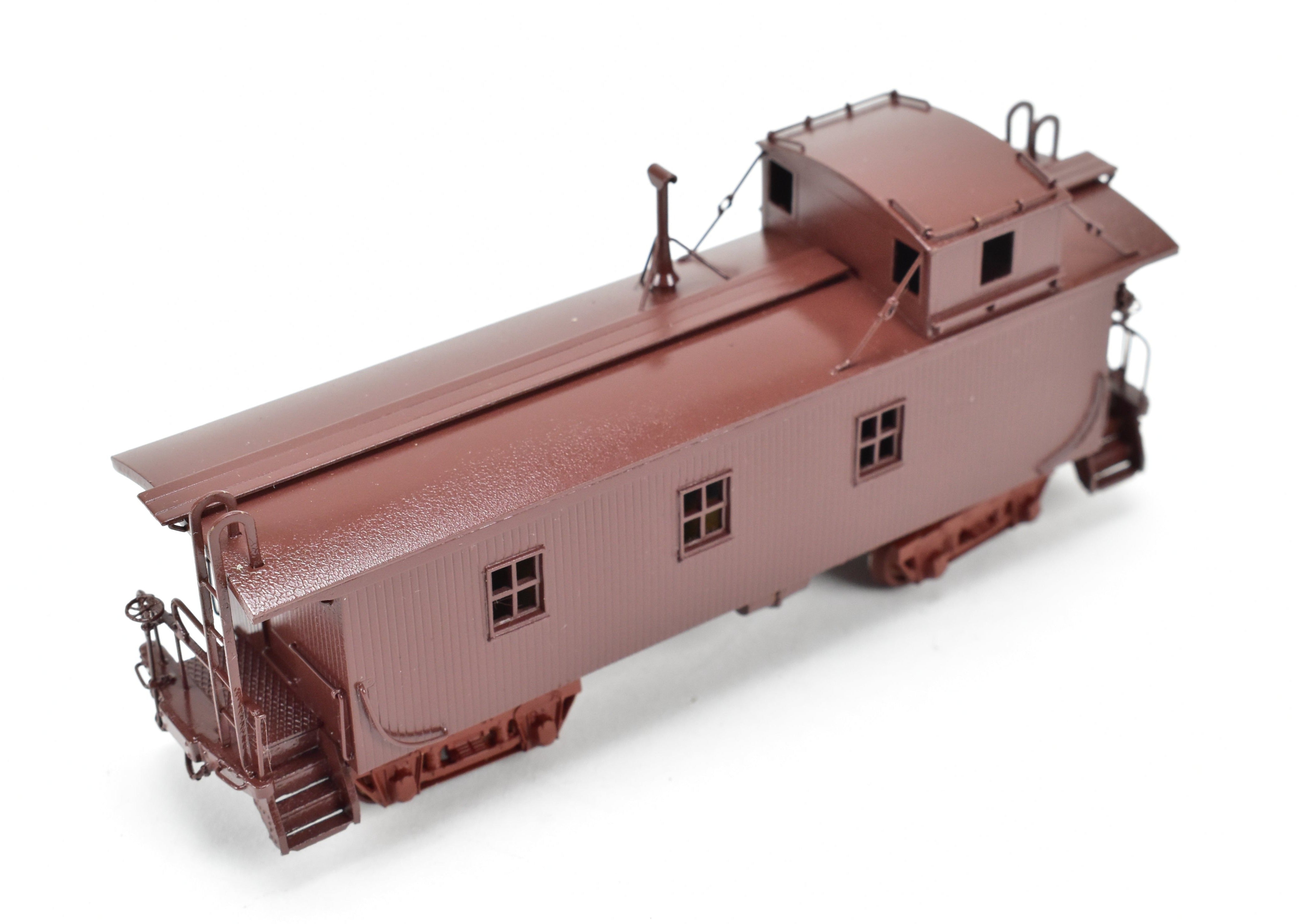 HO Scale Brass Model of Oriental Limited CB&Q - Burlington Route NE-9 Wood Caboose with No Lettering on Car Body
