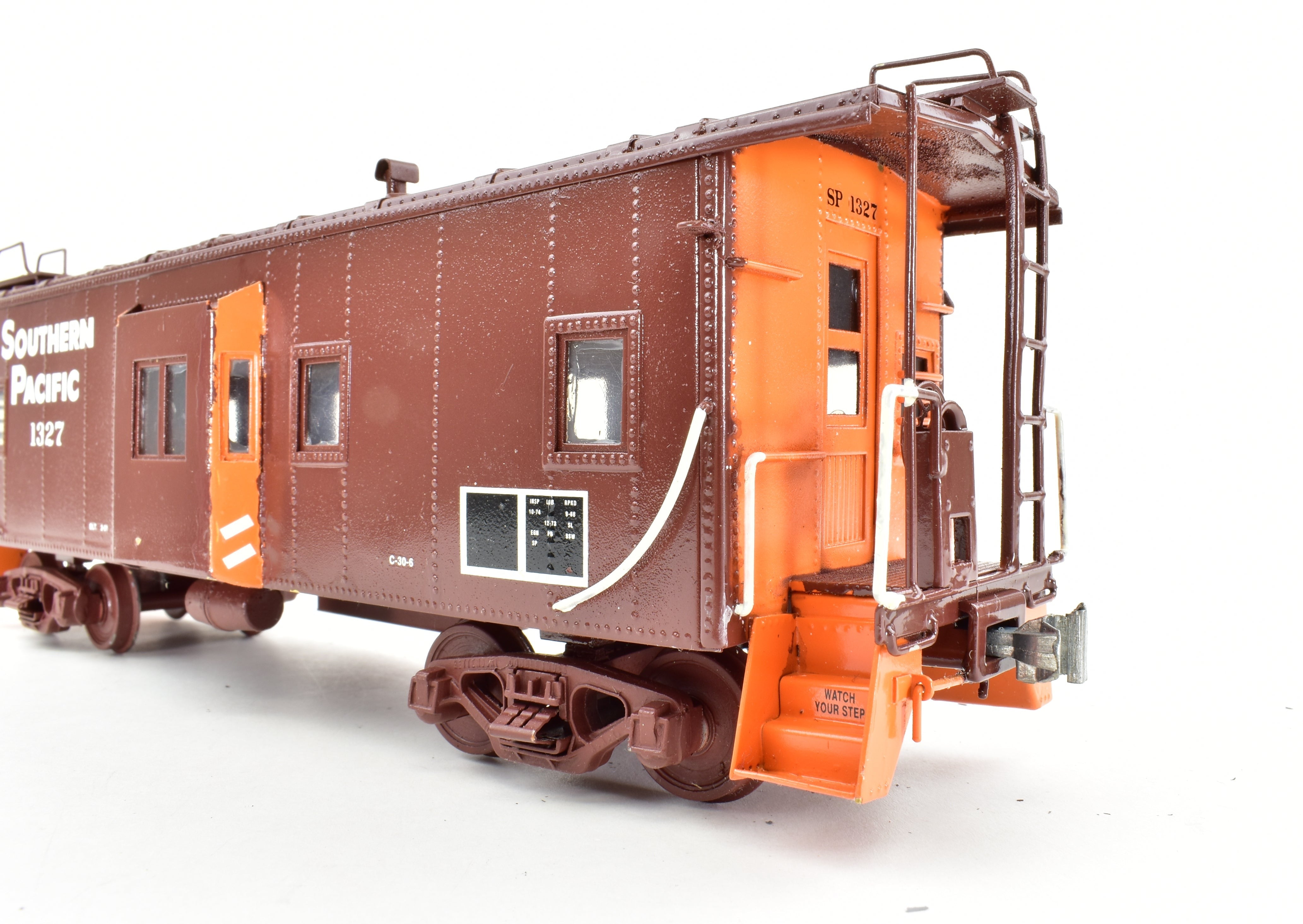 O Scale 1:48 Custom Painted Southern Pacific Bay Window Caboose Model by Max Gray in Brass with CON Max Gray SP Design - No Original Box