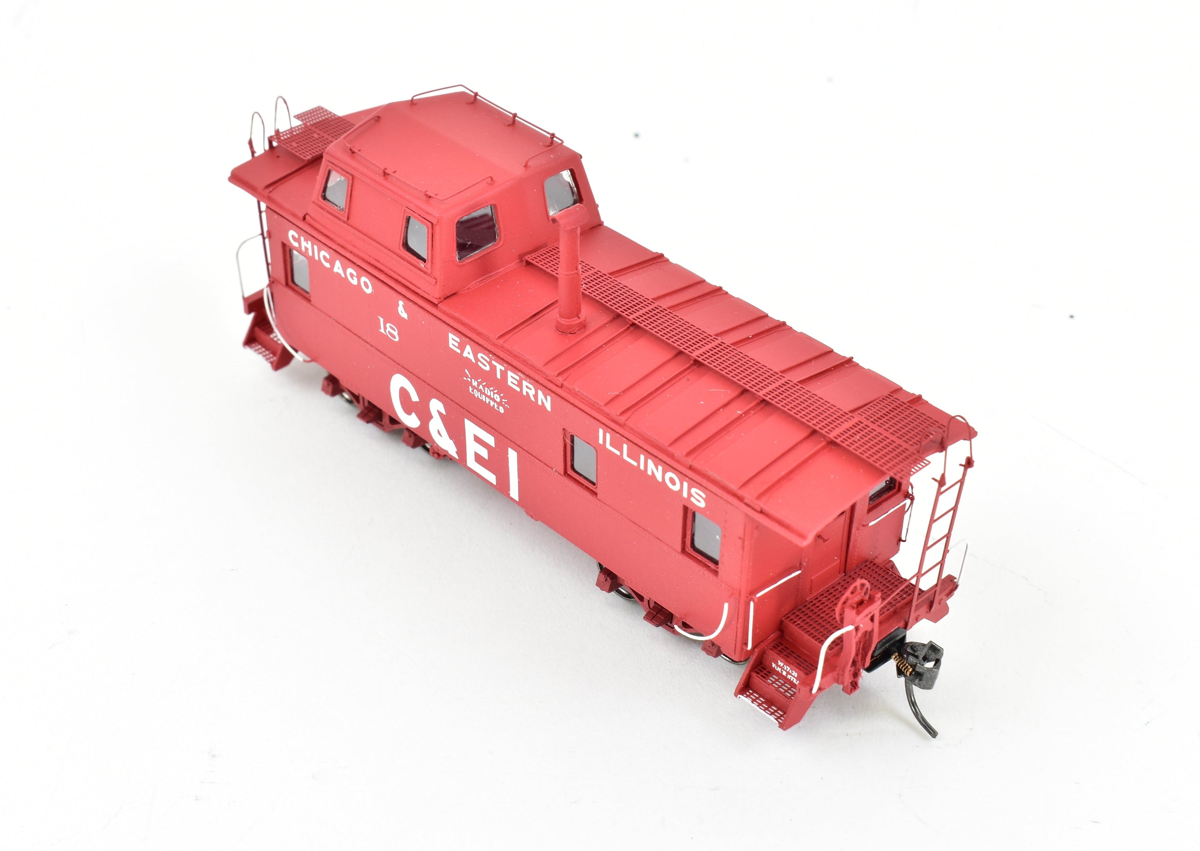 HO Scale Resin Model Railroad Wright Trak Chicago & Eastern Illinois (C&EI) Streamline Cupola Caboose - Custom Built and Professionally Painted