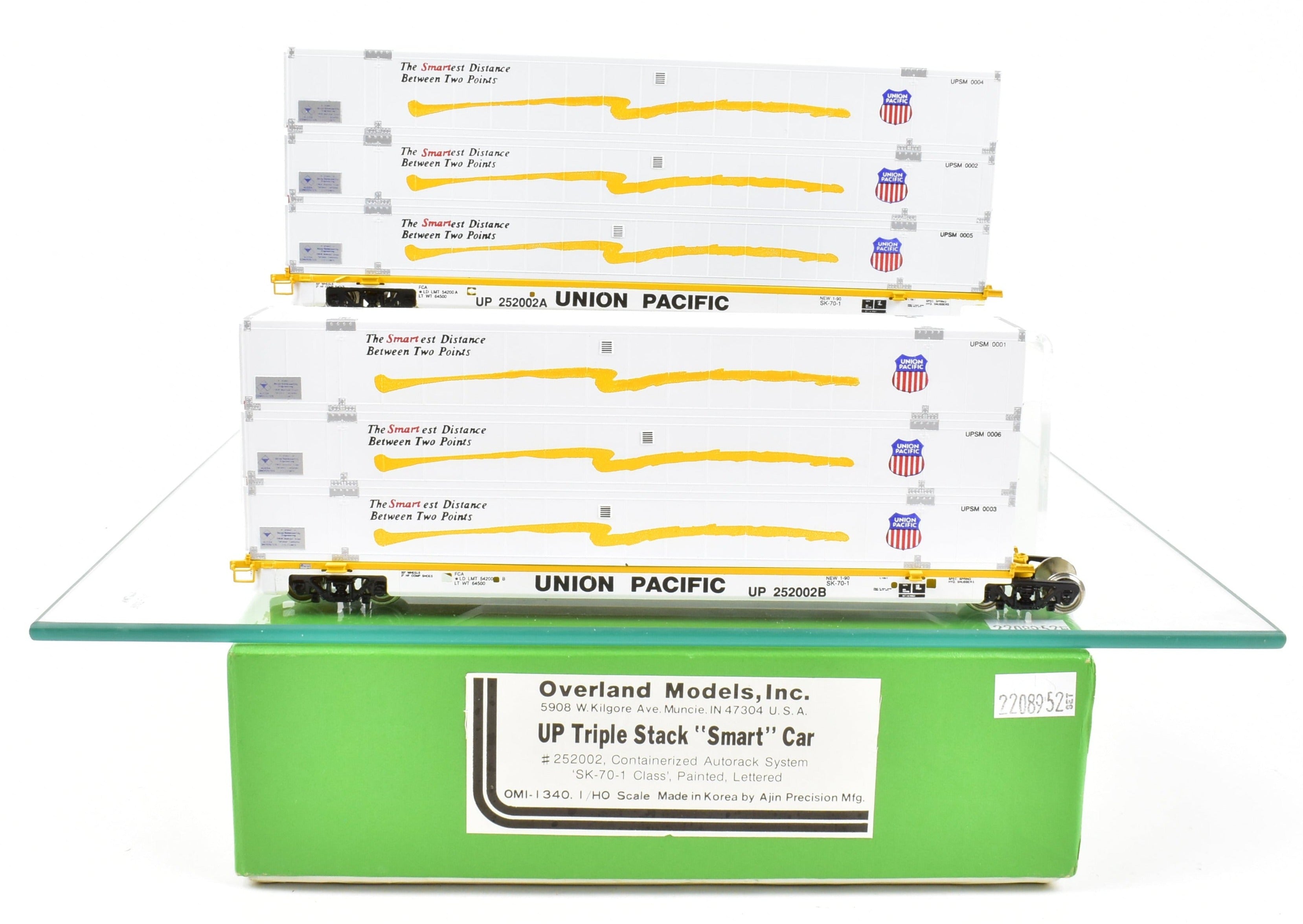HO Scale Brass Container Open Model Intermodal Smart Car - Overland Models, Inc. Union Pacific Triple Stack FP No. 252002A/B