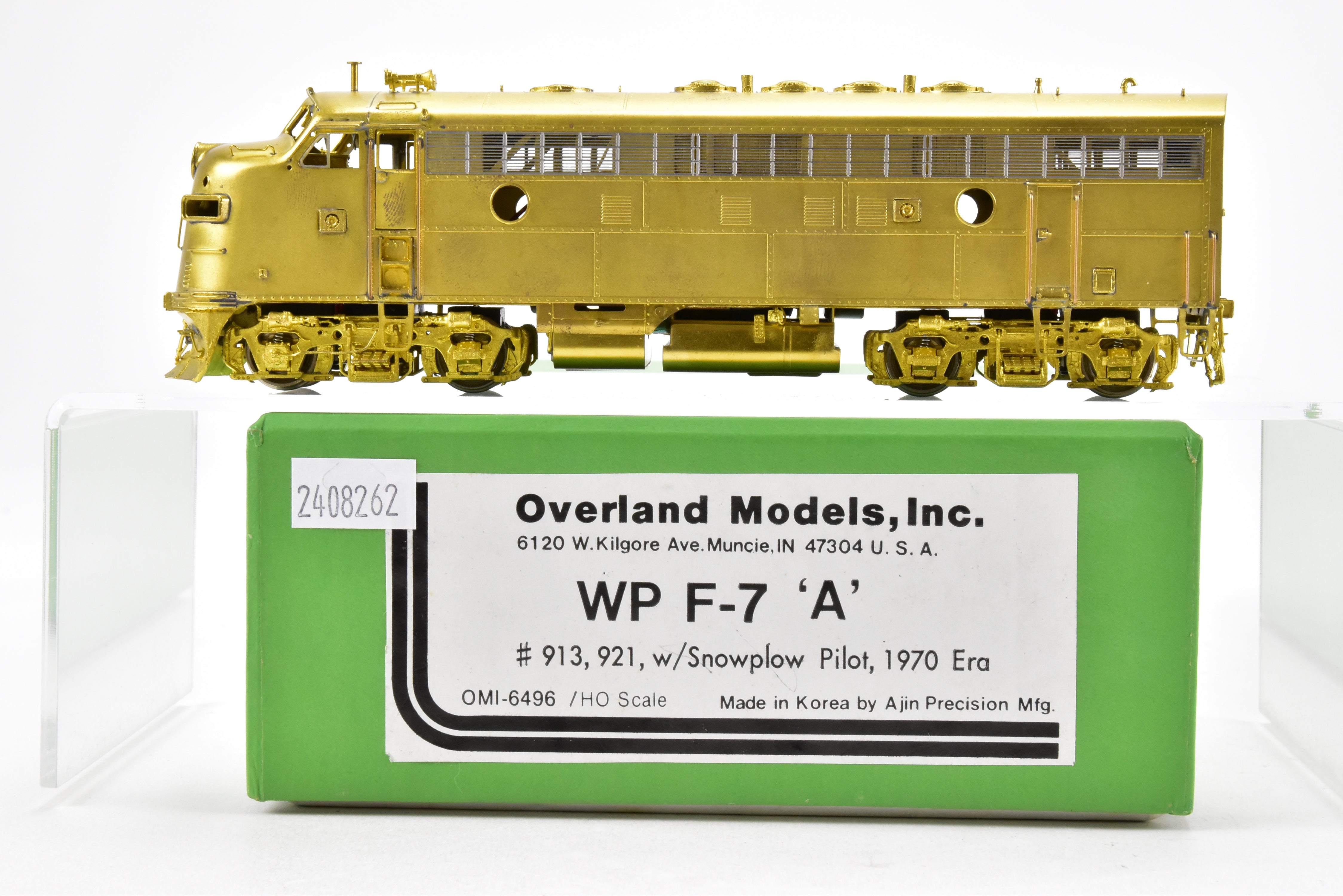 HO Scale Brass Model Train - Overland Models Inc. (OMI) Western Pacific EMD F7A Locomotives Nos. 913, 921 with Snowplow Pilot from the 1970 Era
