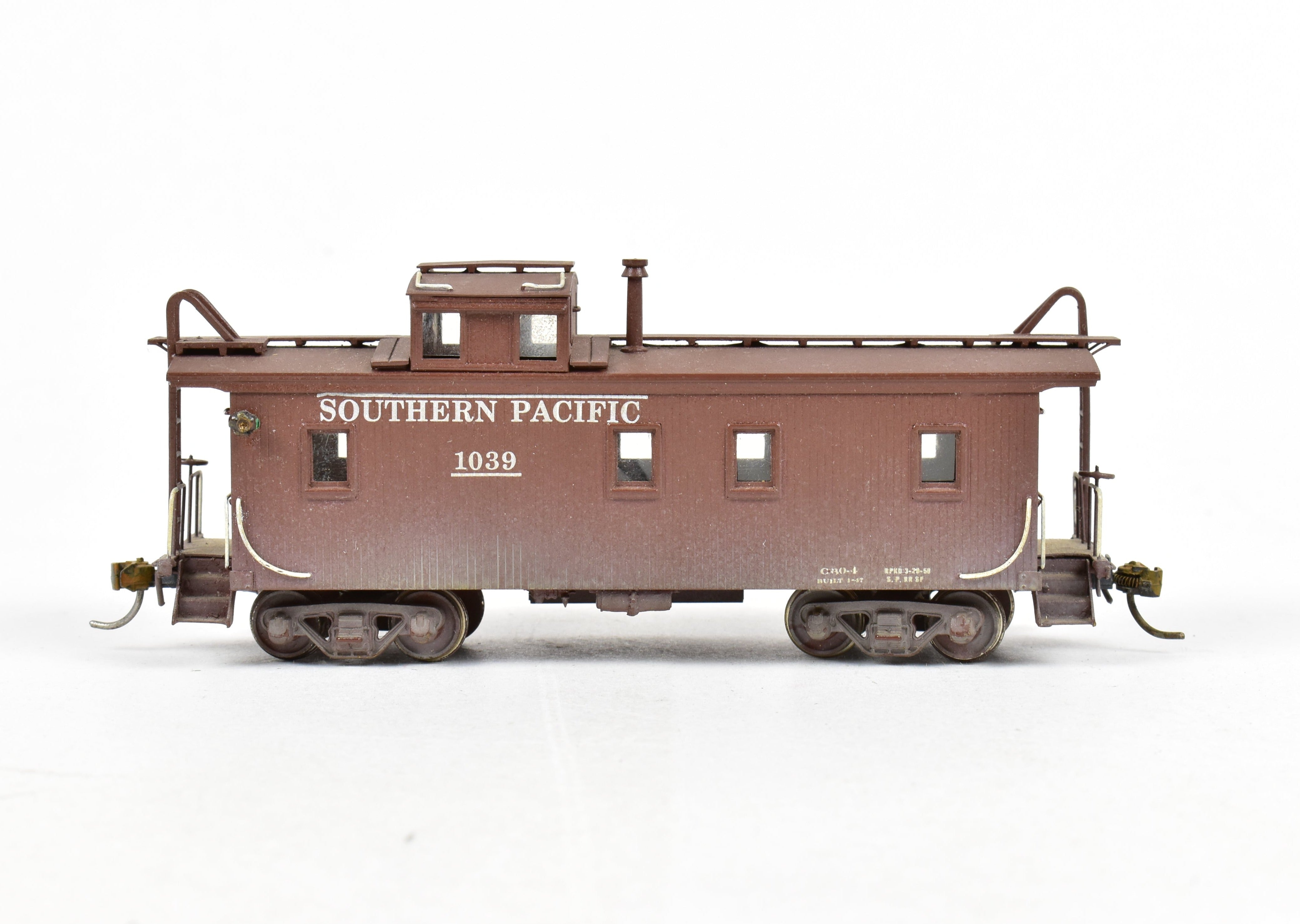 HO Scale Brass Balboa SP - Southern Pacific C30 - 1 Wood Caboose Model with Custom Painting and Weathering