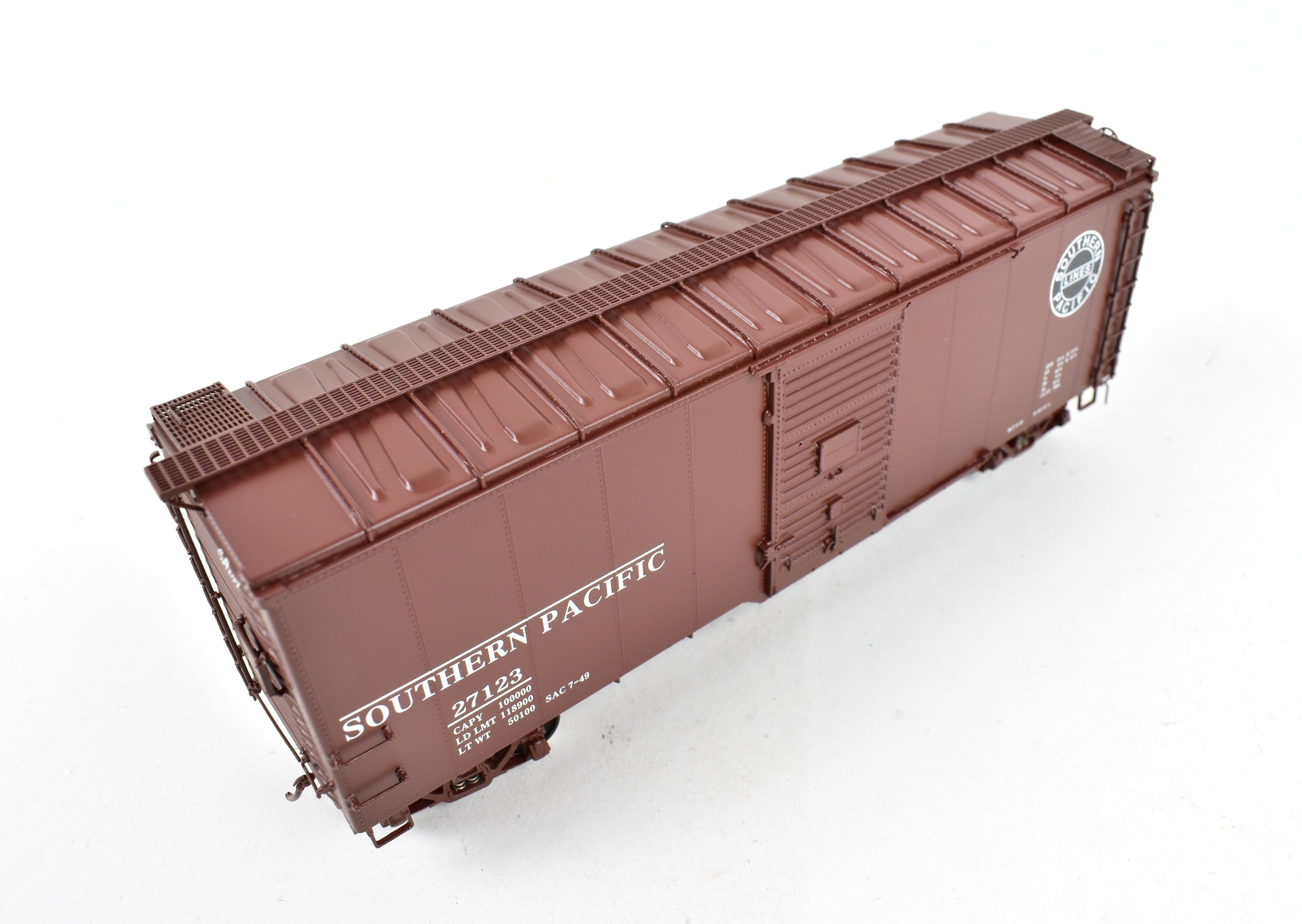 HO Scale Brass Challenger Imports CIL Southern Pacific Class B - 50 - 12 - A Rebuilt Steel Side Box Car Factory Painted with Number 27123