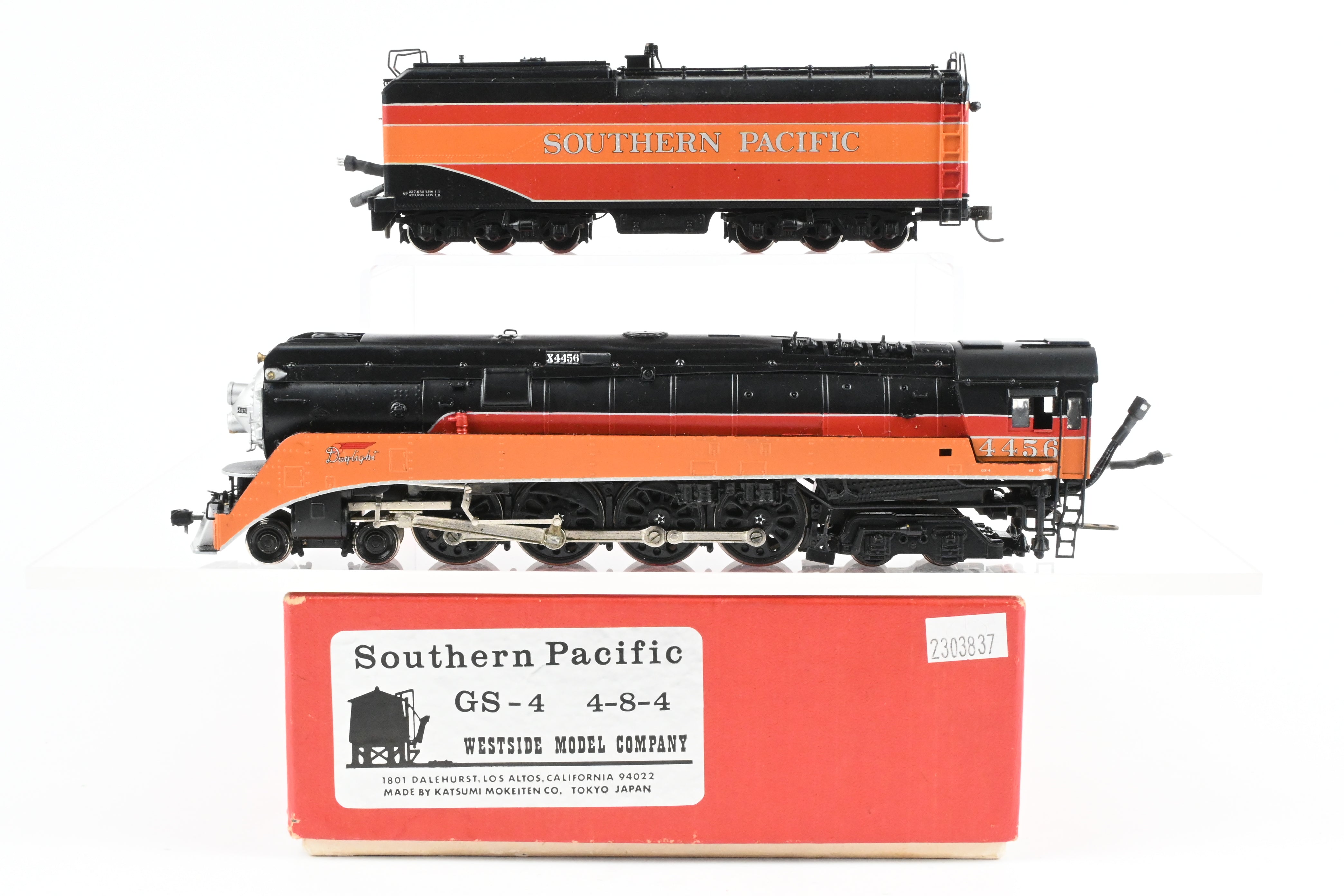 HO Scale Brass Model Train by Westside Model Co., Representing Southern Pacific Class GS - 4 4 - 8 - 4 Locomotive, Factory Painted in Daylight Scheme with #4456, Equipped with Tsunami2 DCC and Sound System