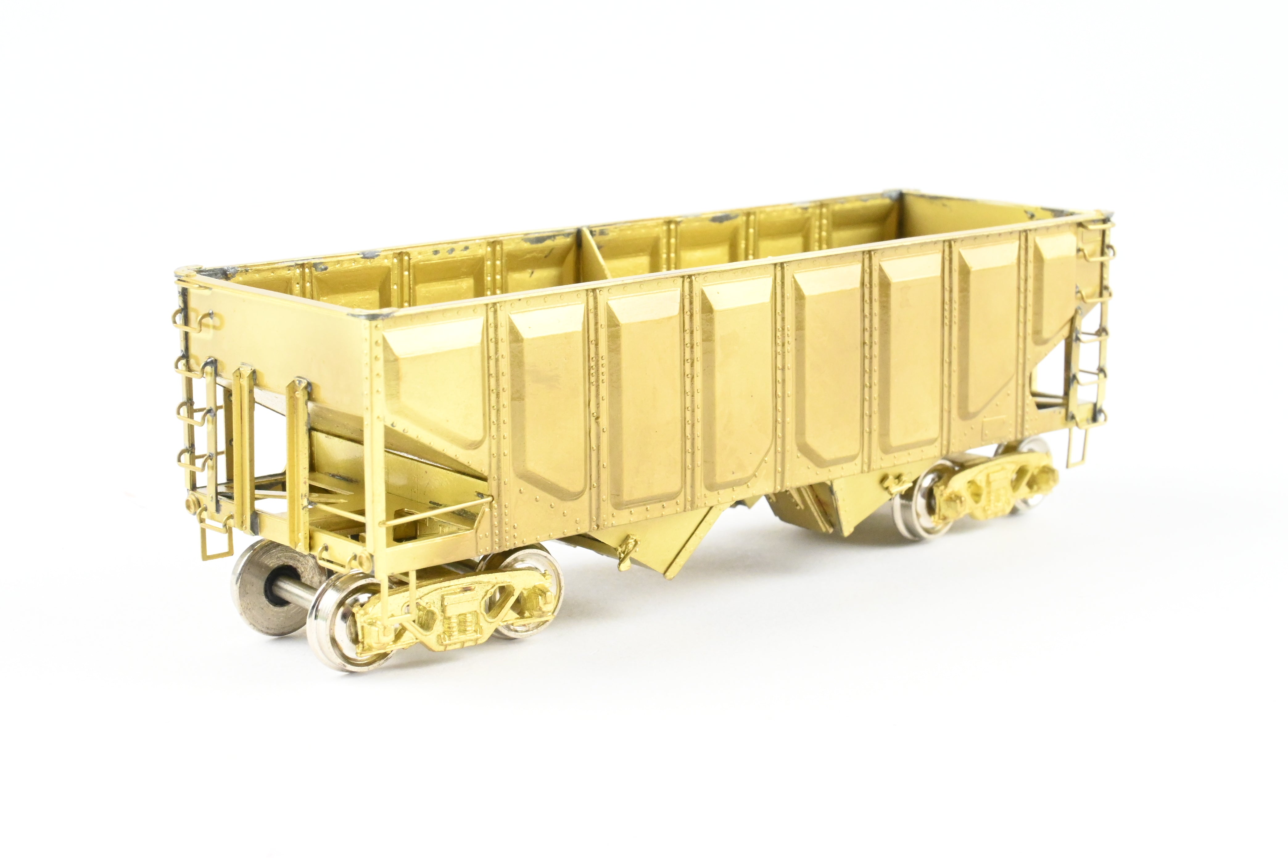 HO Scale Brass Model Train - OMI (Overland Models, Inc.) USRA (United States Railway Administration) 2-Bay Hopper Car with Pressed Sides for Various Roads in the United States