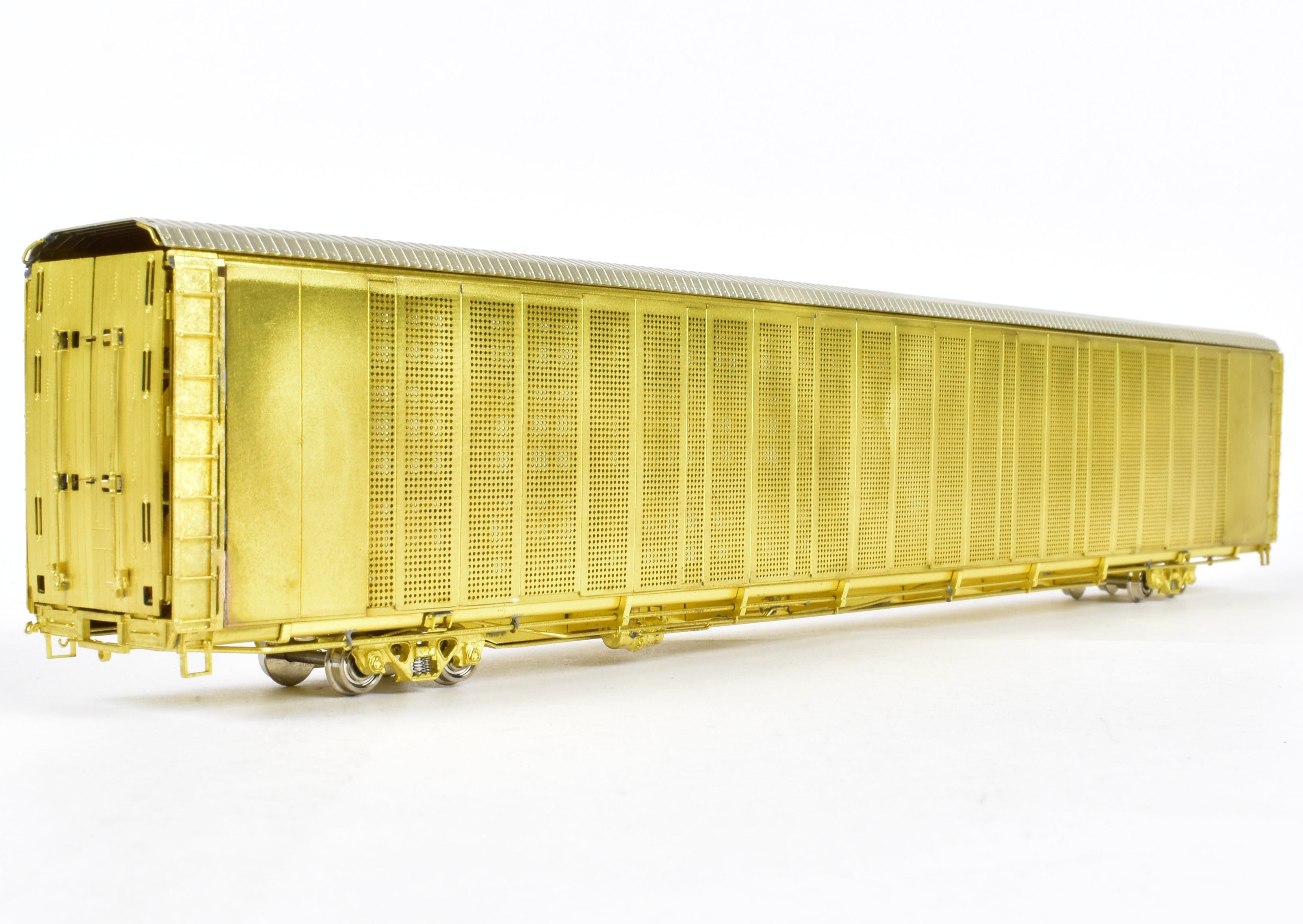 HO Brass OMI Overland Safe-T-Pack Tri-Level Auto Rack with Special Doors (ATSF, FEC, N&W, WP)