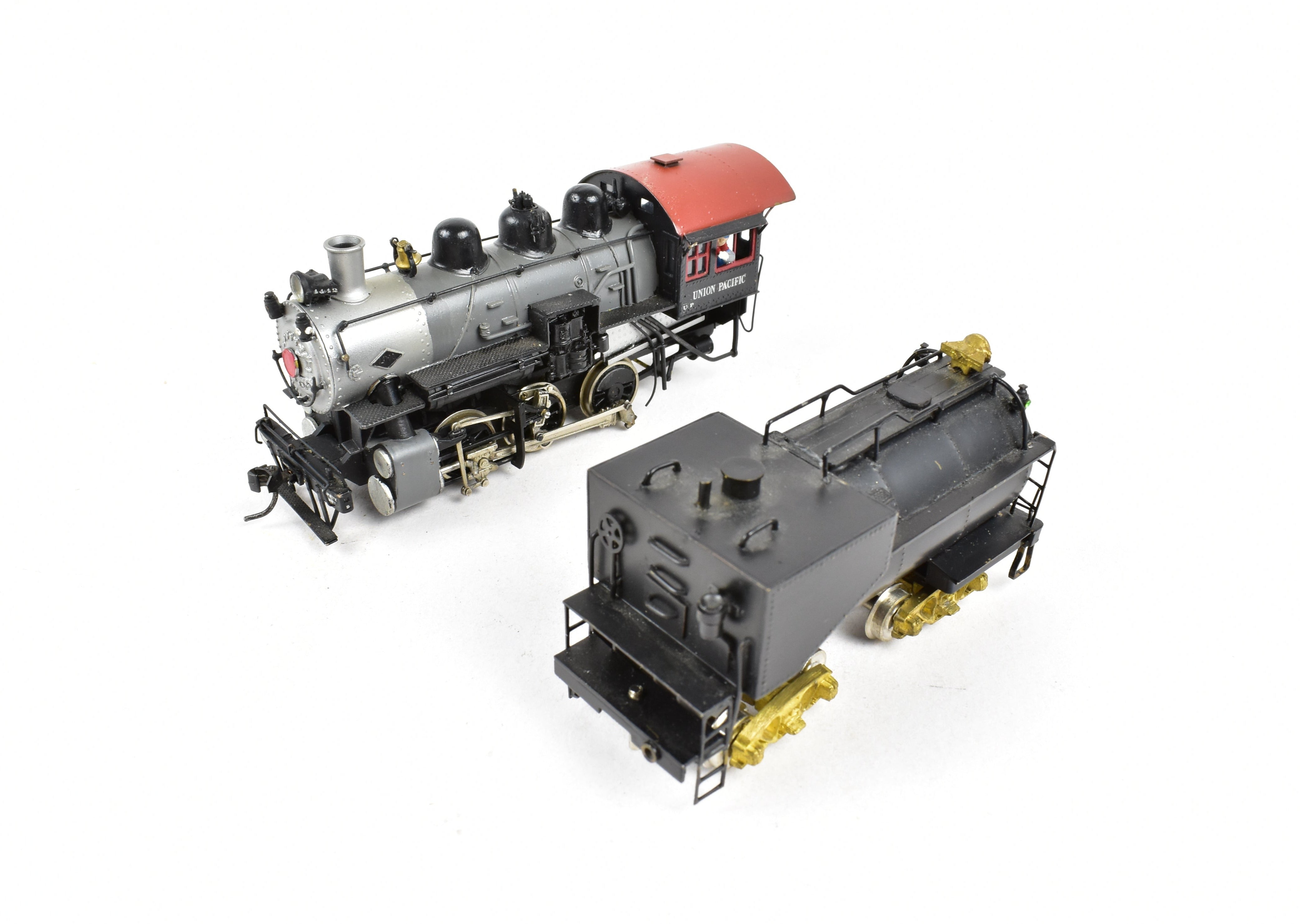 HO Scale Brass PFM - United Union Pacific 0 - 6 - 0 Switcher Model with Custom Painted Engine and Incorrect Kemtron Short Vanderbilt Tender