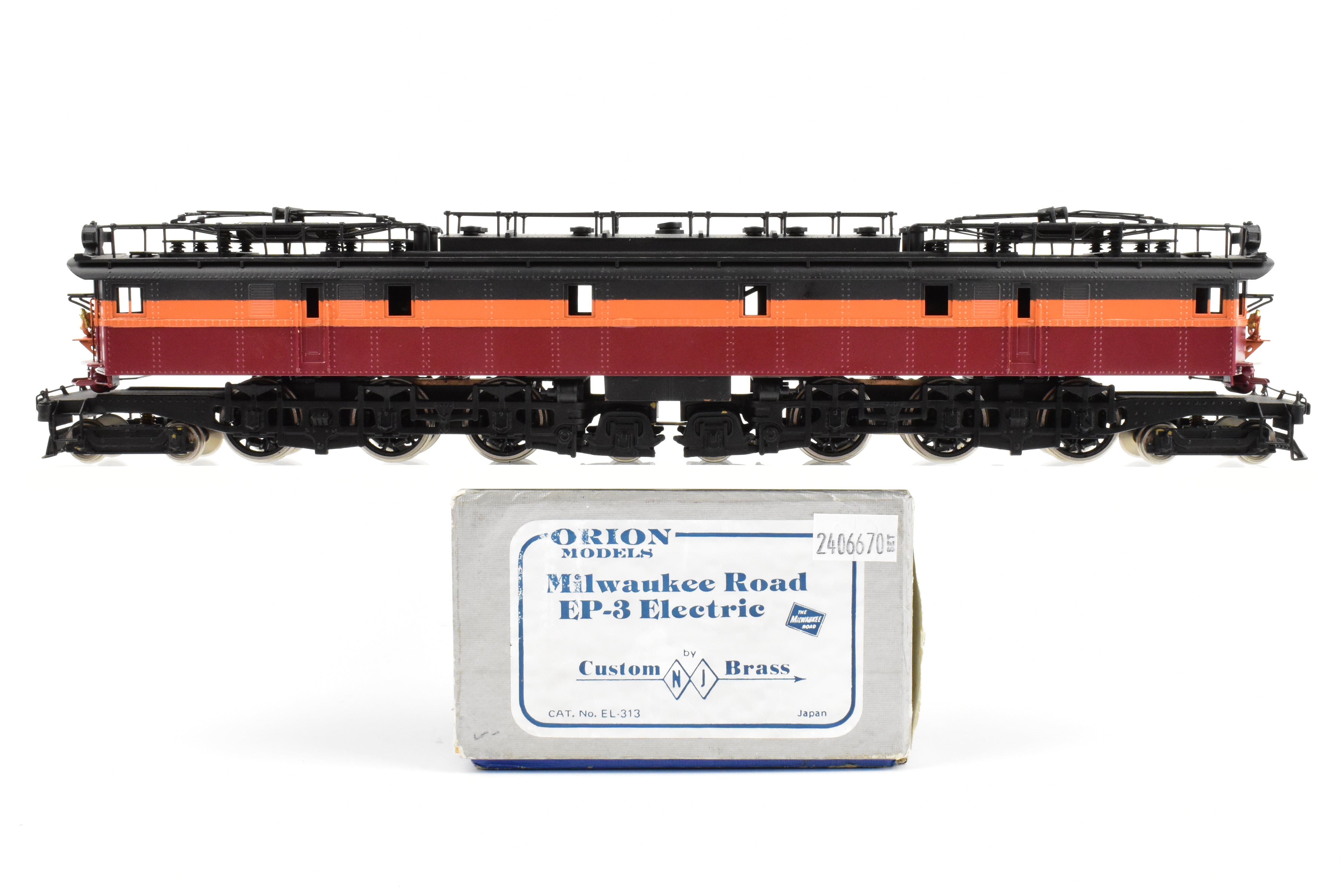 HO Scale Custom Brass Milwaukee Road EP - 3 Boxcab Electric Locomotive Model with Factory Painted Finish