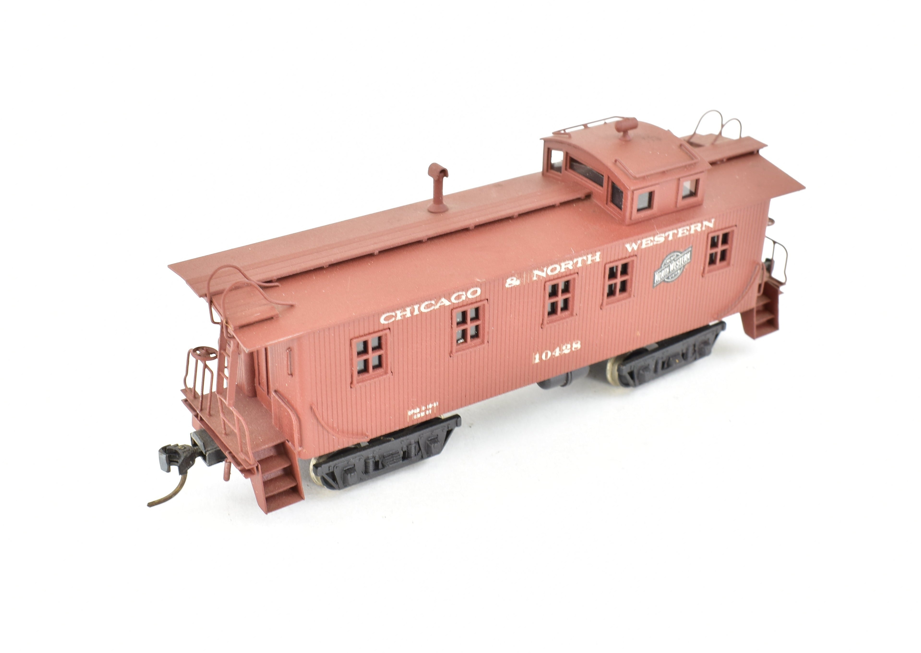 HO Scale Custom Painted Brass Wood Caboose Model by Trains Inc. for Chicago & North Western (C&NW) Railway