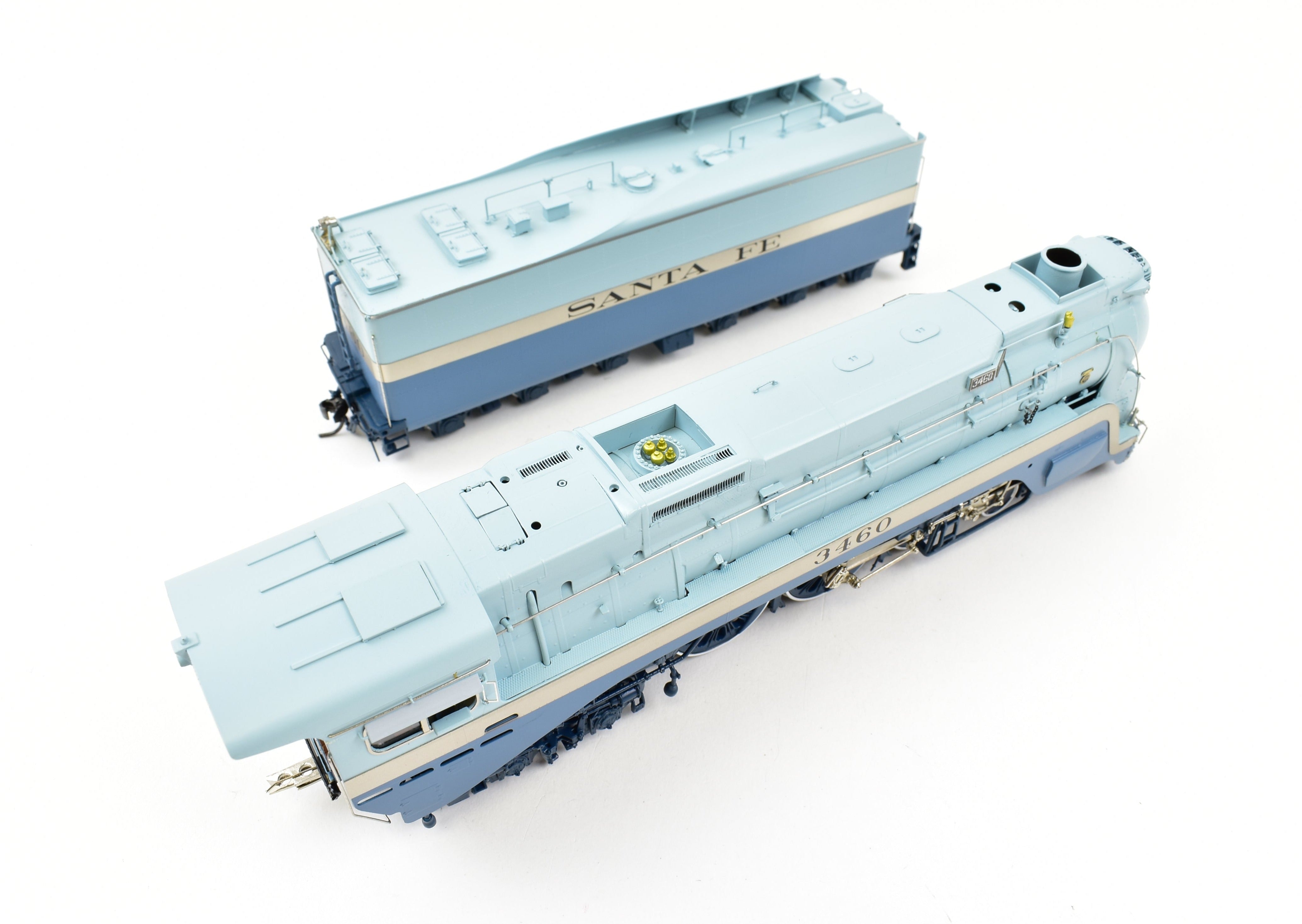 HO Brass Precision Scale Co. ATSF Santa Fe 4-6-4 #3460 Blue Goose Hudson FP Rare Model