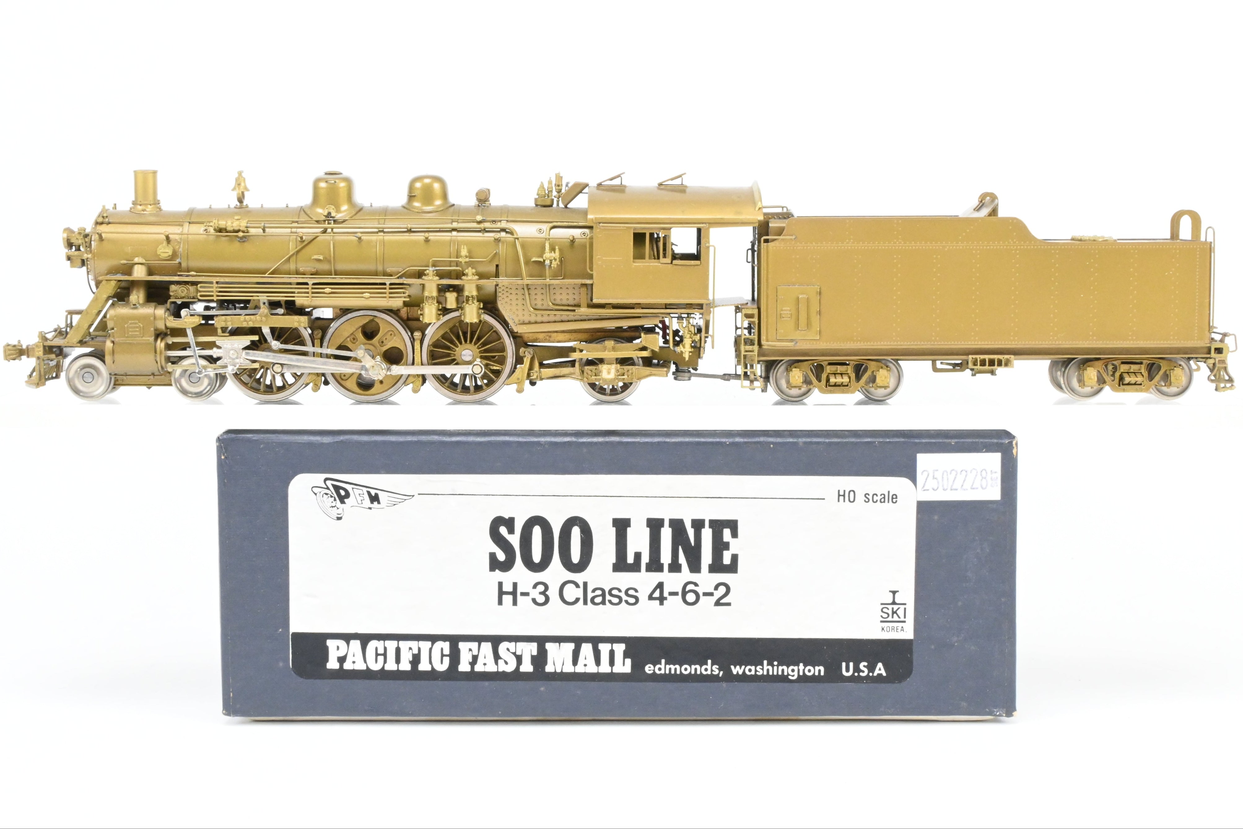 SKI HO Brass PFM - Soo Line H-3 Class 4-6-2 Pacific Model Train