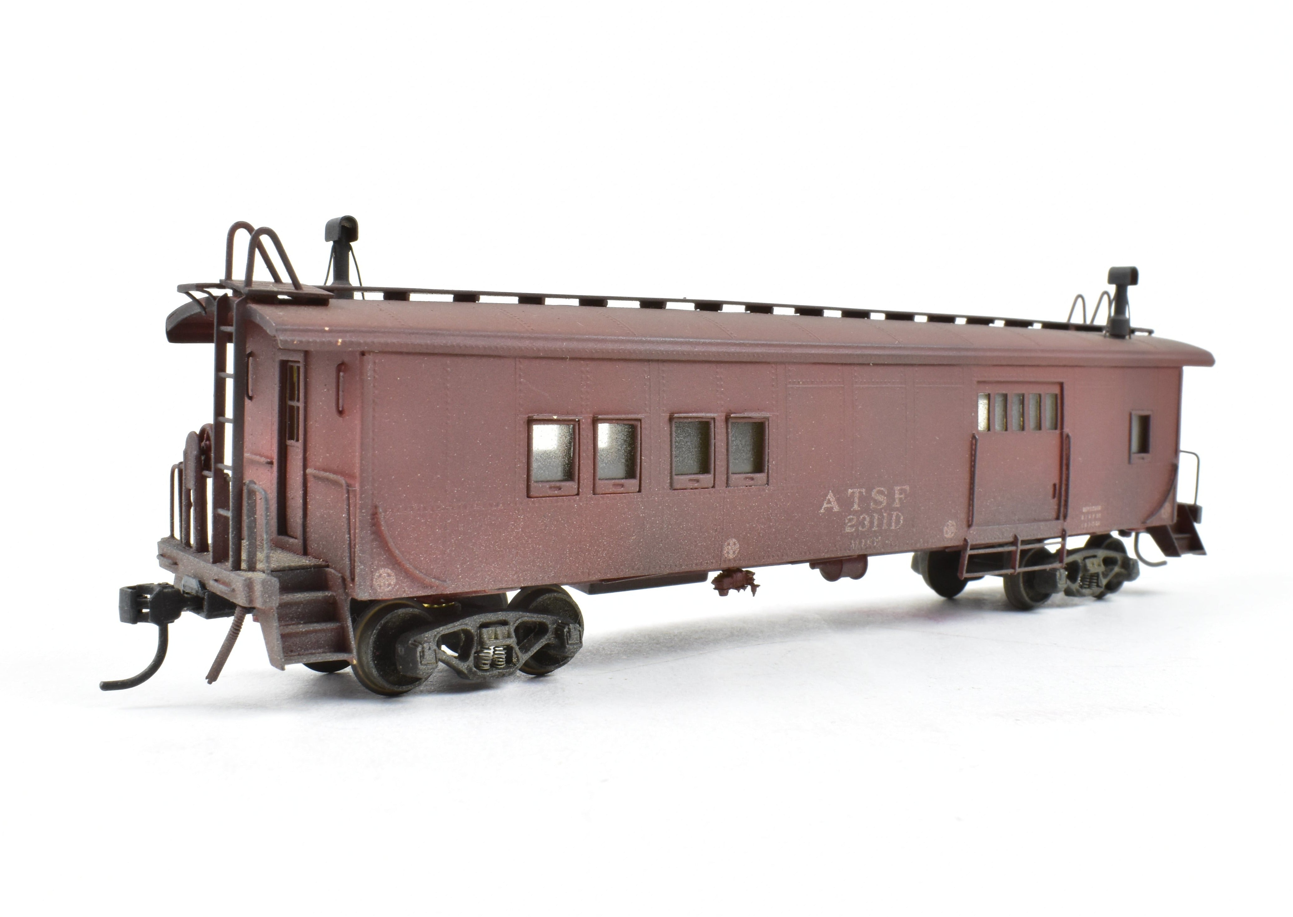Custom Painted and Weathered HO Brass ATSF - Santa Fe Transfer Caboose by Hallmark Models