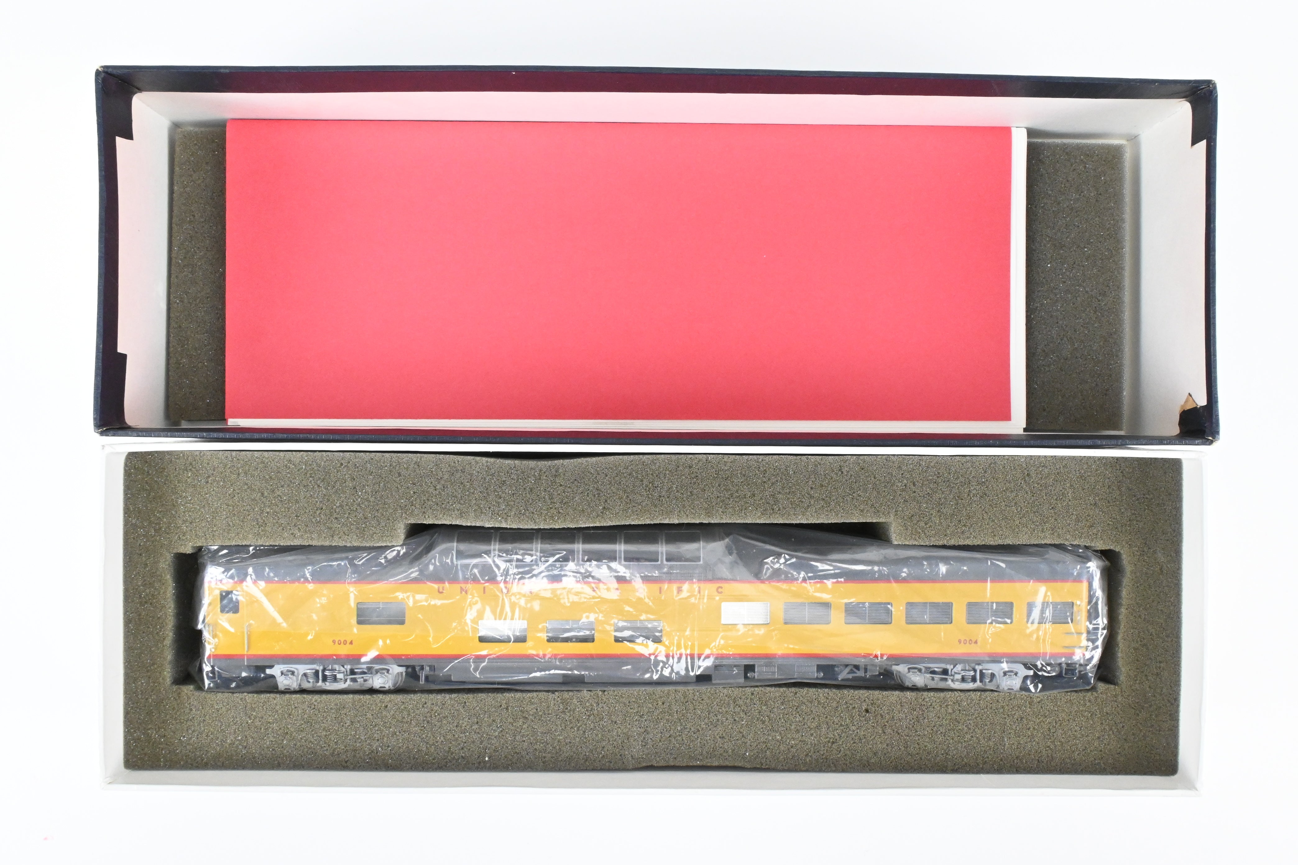 HO Scale Brass Model by Wasatch Model Co. - Union Pacific ACF 1955 9000 Series Dome Lounge Observation Car Modified for Mid - Train Service, Specifically Model C/P #9004