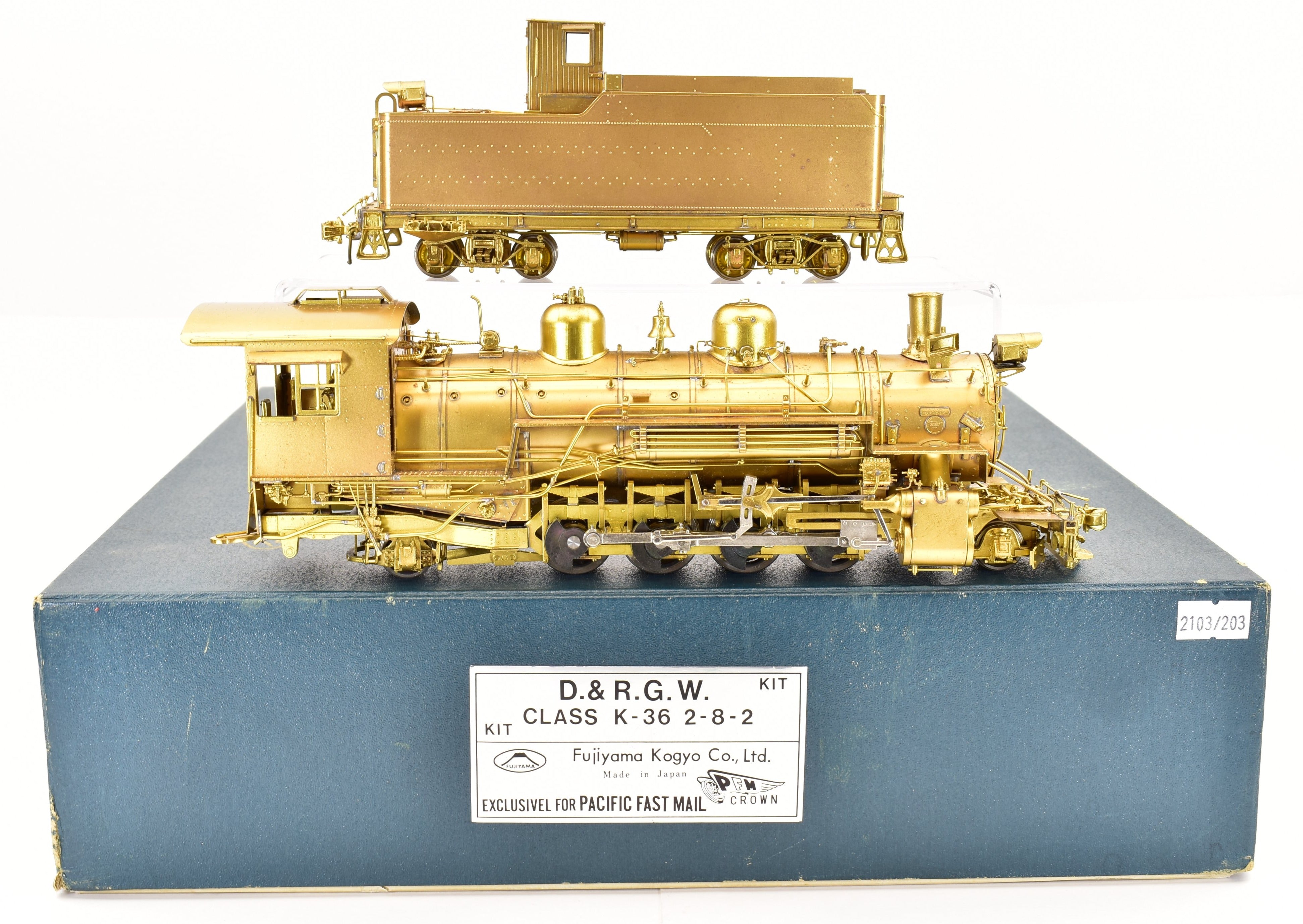 On3 Scale Brass PFM Fujiyama Denver & Rio Grande Western K - 36 2 - 8 - 2 Model