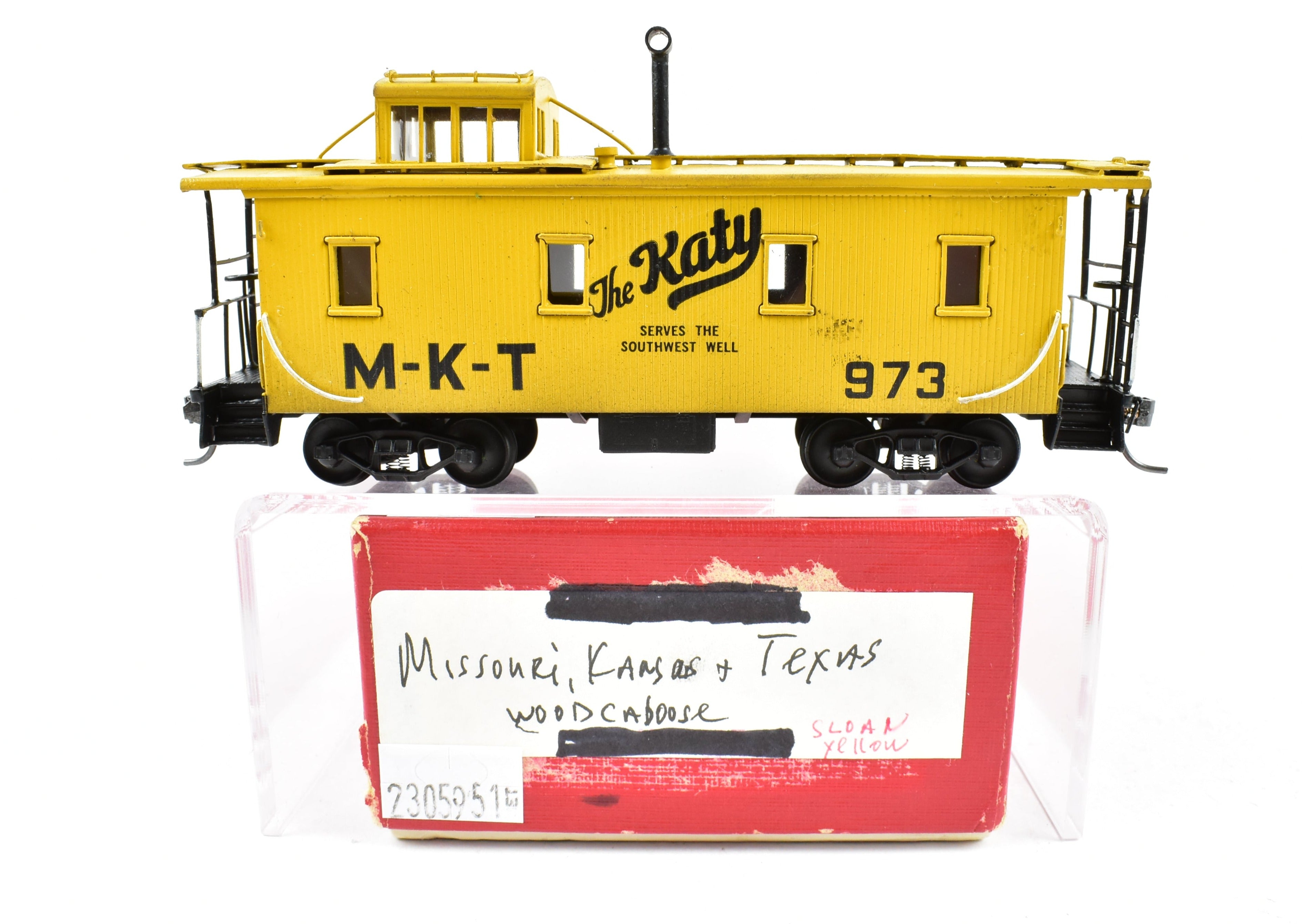 Hallmark Models HO Brass Missouri Kansas Texas Katy Wood Sheathed Caboose, No Original Box