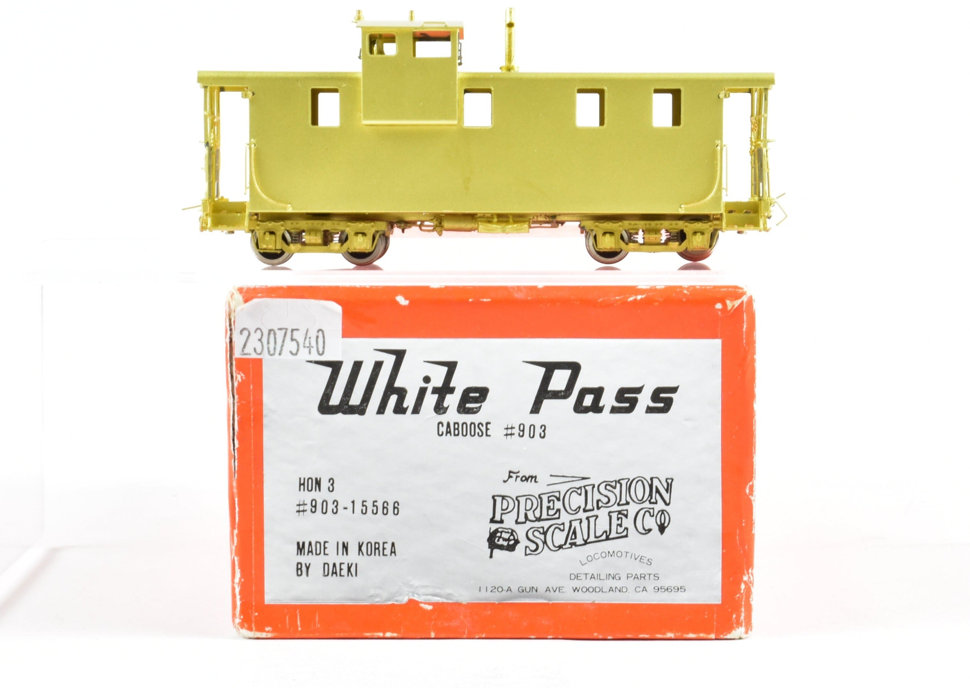 HOn3 Scale Brass Precision Scale Co. (PSC) White Pass & Yukon Railway (WP&YR) Steel Caboose 903 Model Train