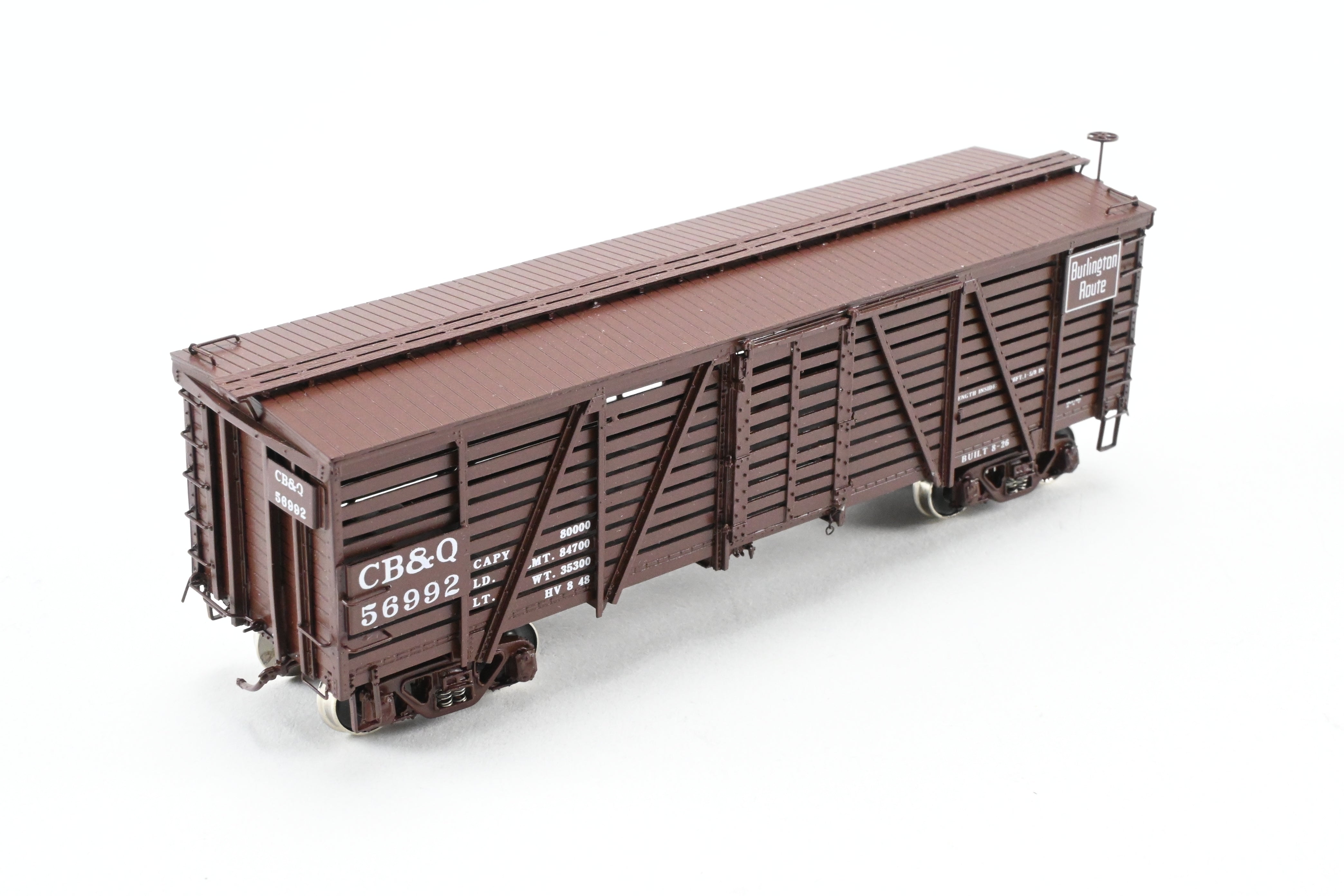 HO Scale Brass Challenger Imports CIL CB&Q - Burlington Route Class SM - 18 36 - Foot Stock Car Freight Product No. 56992