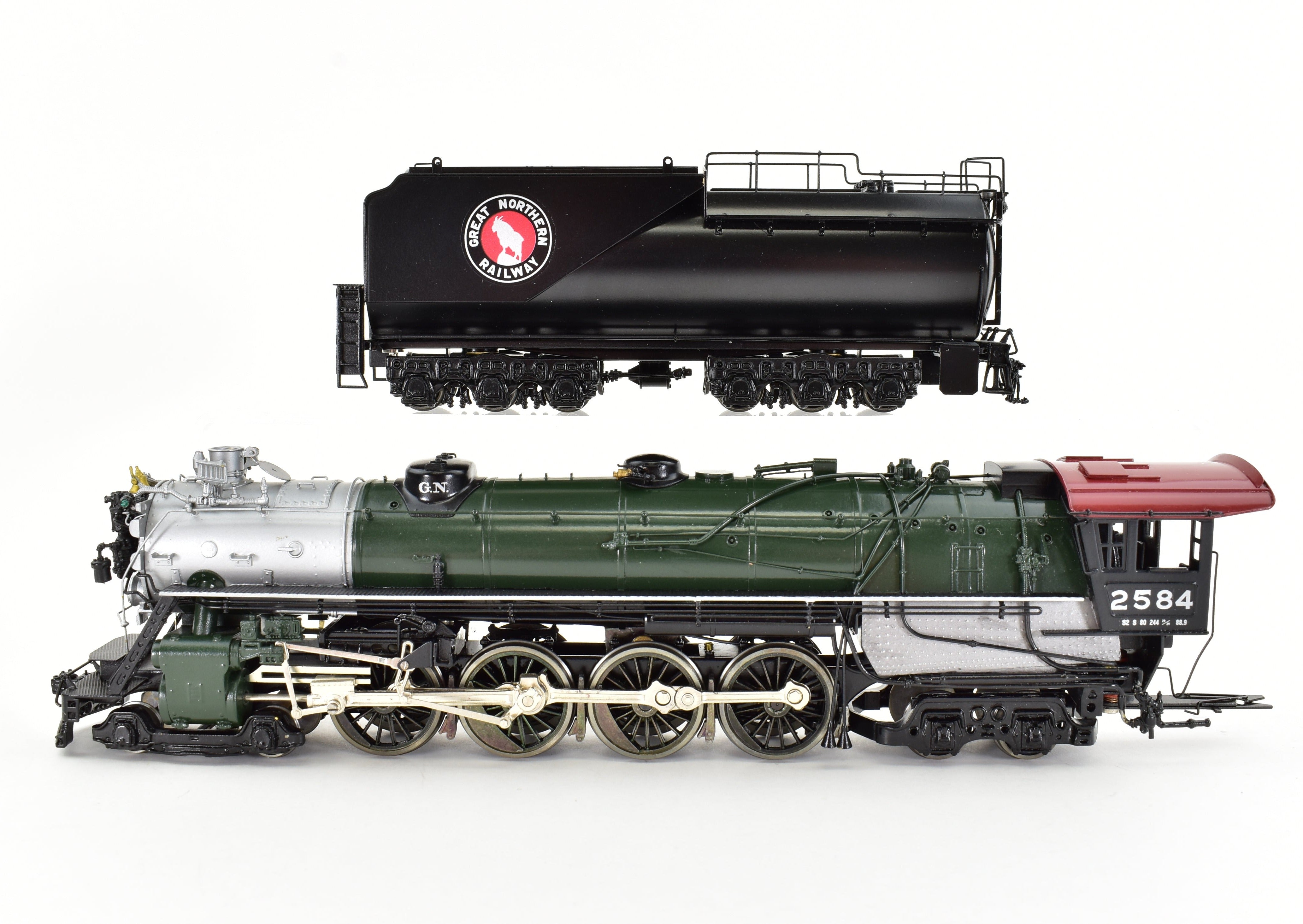 Rare 1987 HO Brass GN - Great Northern 4-8-4 Class S-2 Factory Painted Crown Model