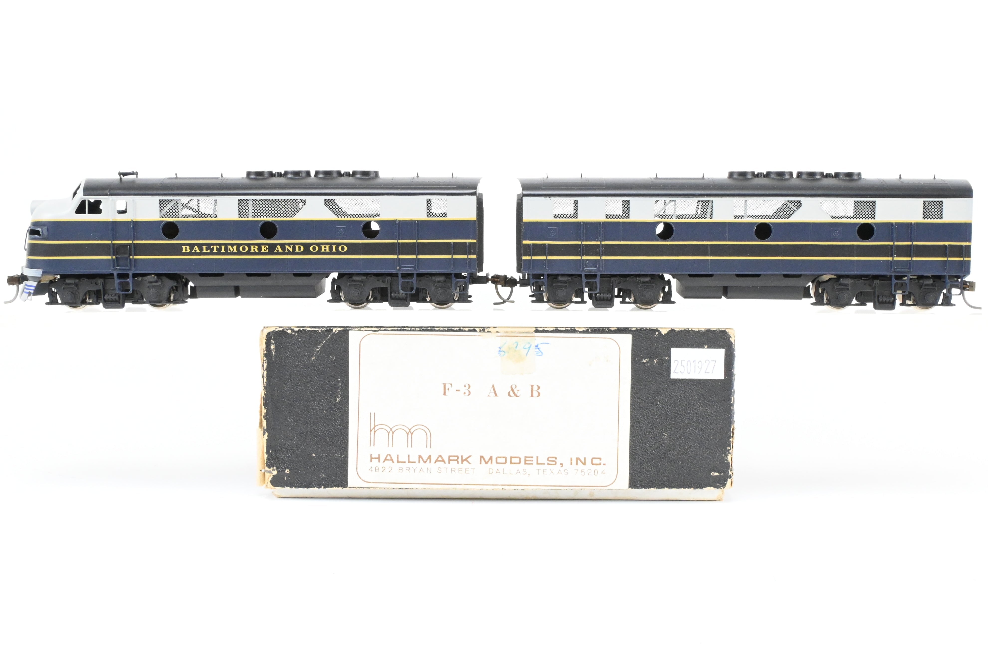 HO Scale Brass Hallmark B&O EMD F3 A/B Set - Powered A, Unpowered B