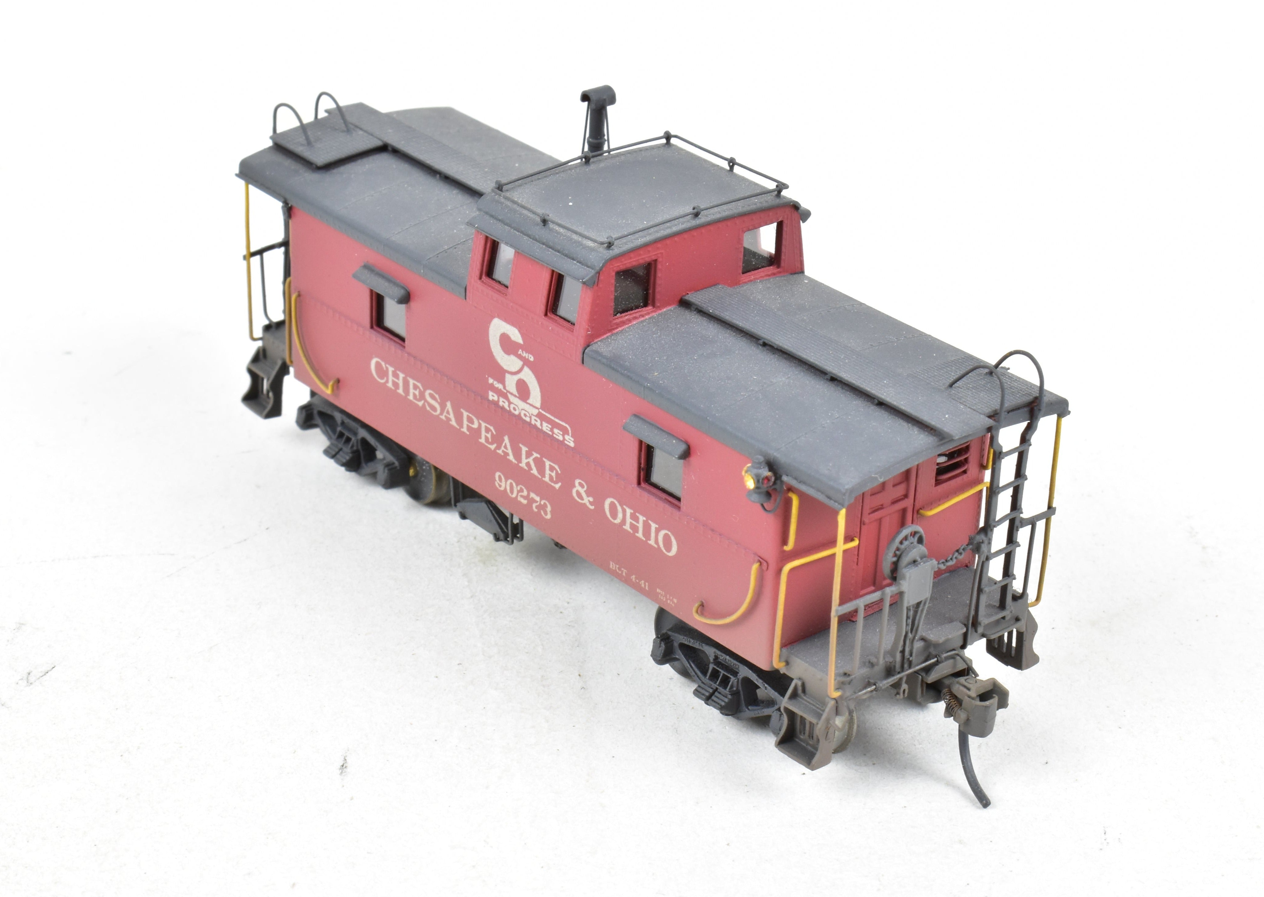 HO Scale Brass OMI - Overland Models, Inc. Chesapeake & Ohio (C&O) Steel Caboose from #90200 - 90299 Series, Custom - Painted and Weathered No. 90273 Model Train Collectible