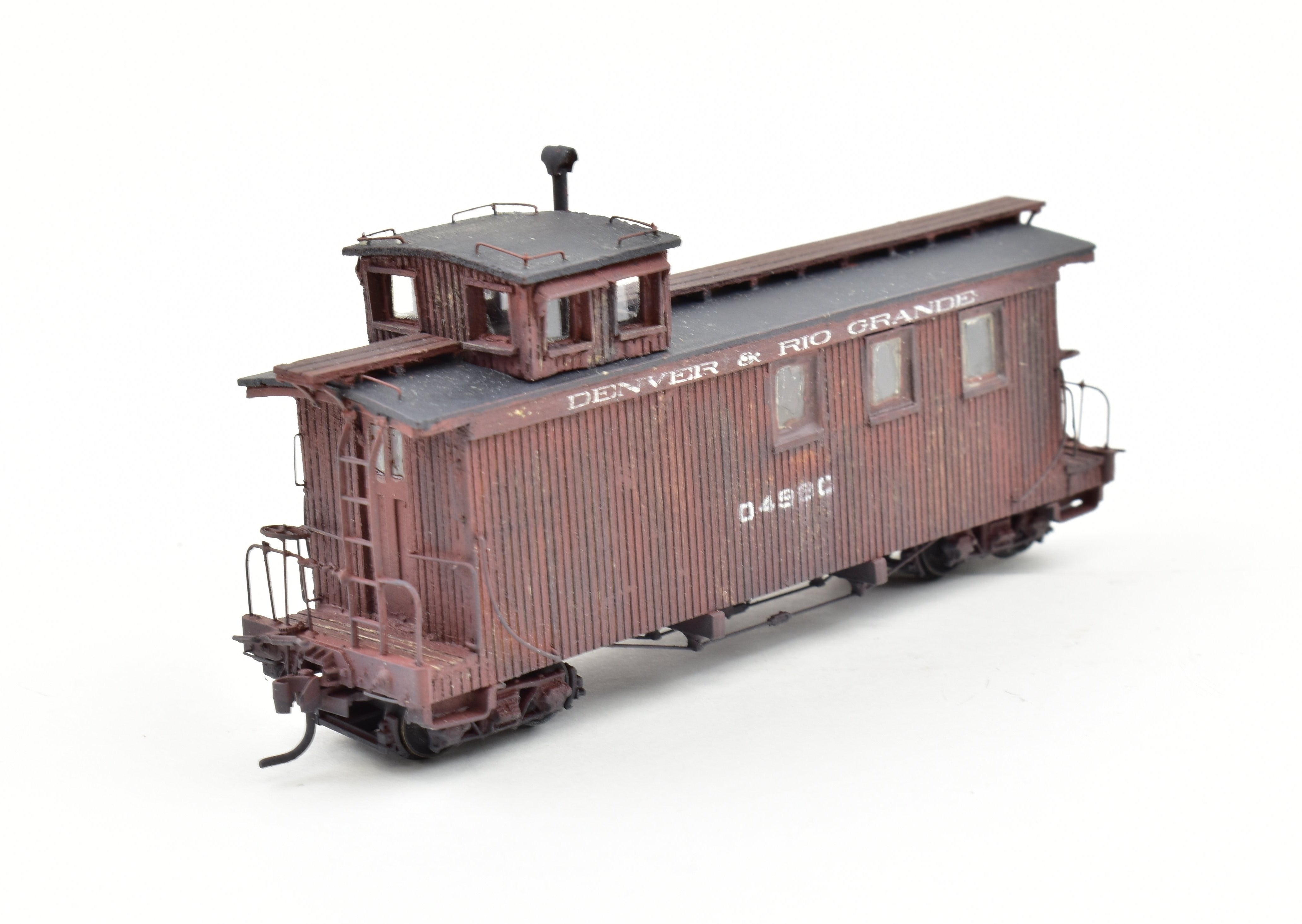 HOn3 Scale Wood Denver & Rio Grande Western (D&RGW) Custom - Built Caboose 04990 Model for Railway Enthusiasts