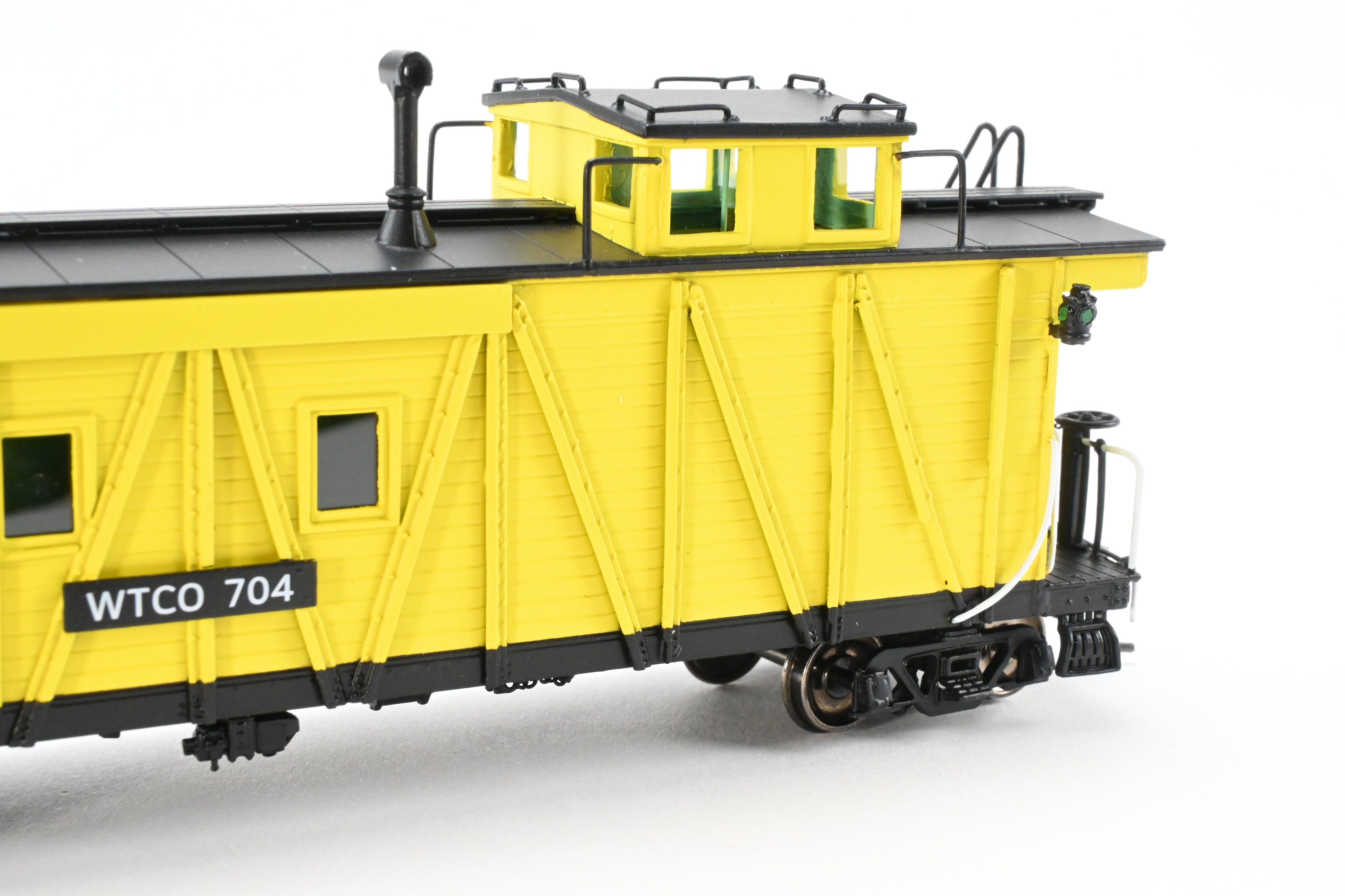 High - Quality HO Scale New Brass NBL - North Bank Line Weyerhaeuser Timber Caboose Model #704 FP in Bright Yellow