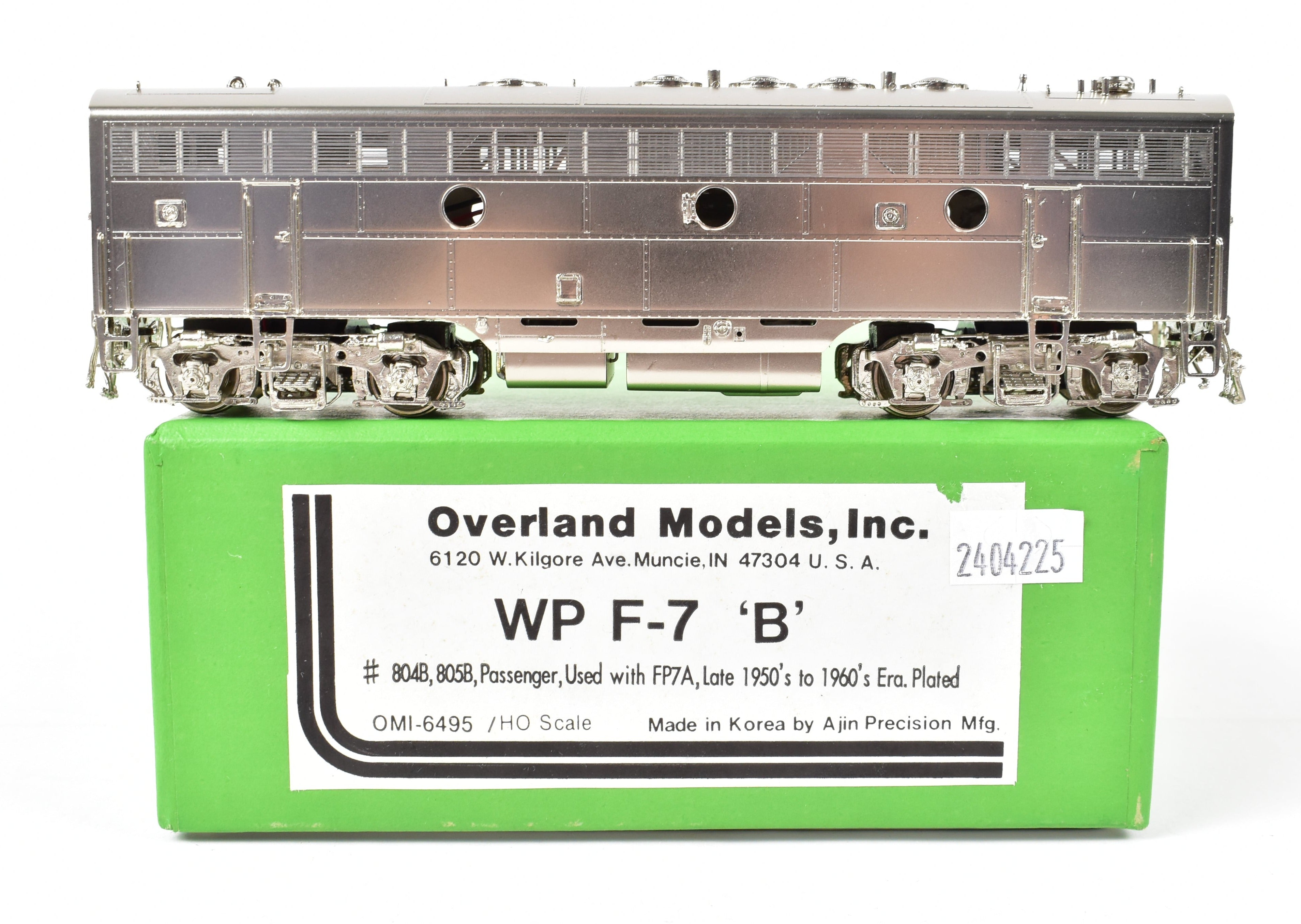 HO Brass OMI - Overland Models Inc. WP Western Pacific EMD F7B Passenger, Late 50s - 60s Era