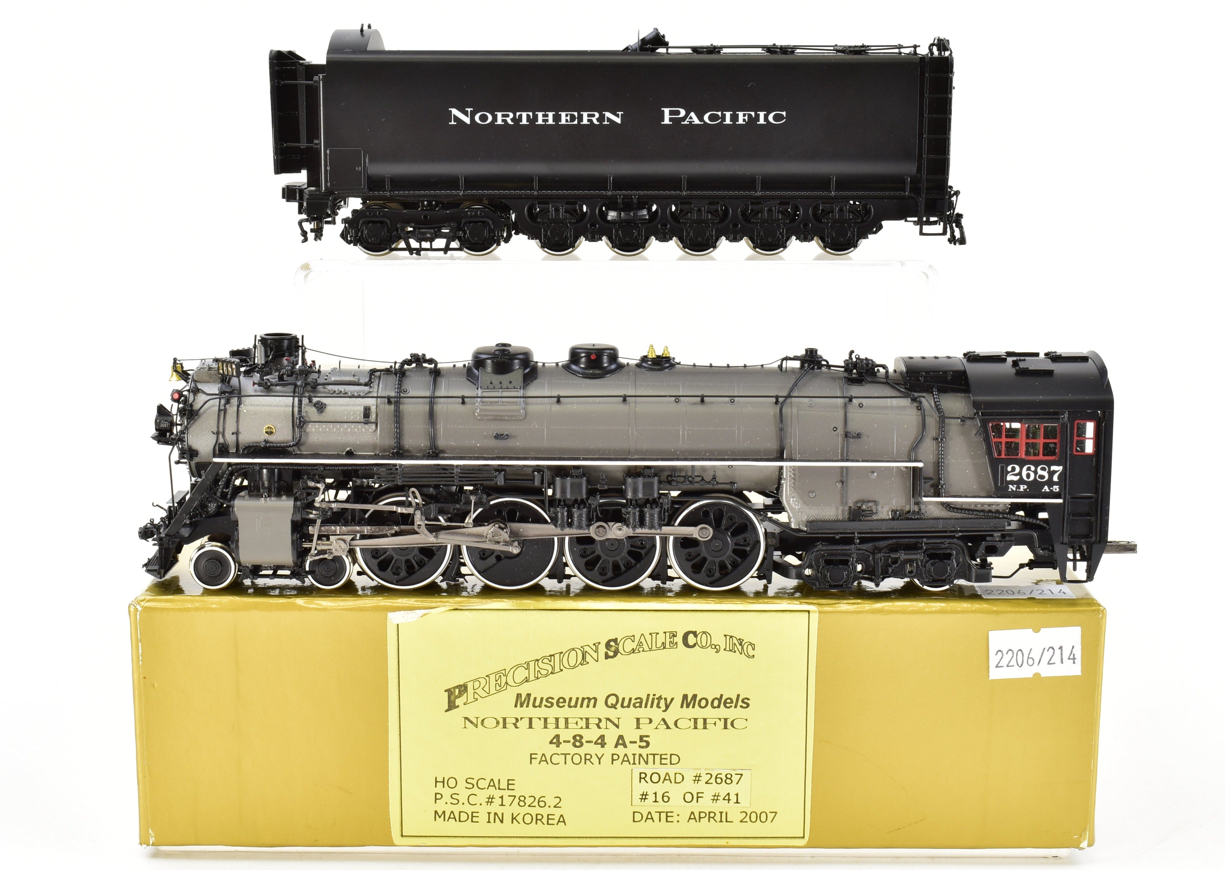 HO Scale Brass Model Train - Precision Scale Co. NP (Northern Pacific) A-5 4-8-4 Northern FP Locomotive No. 2687