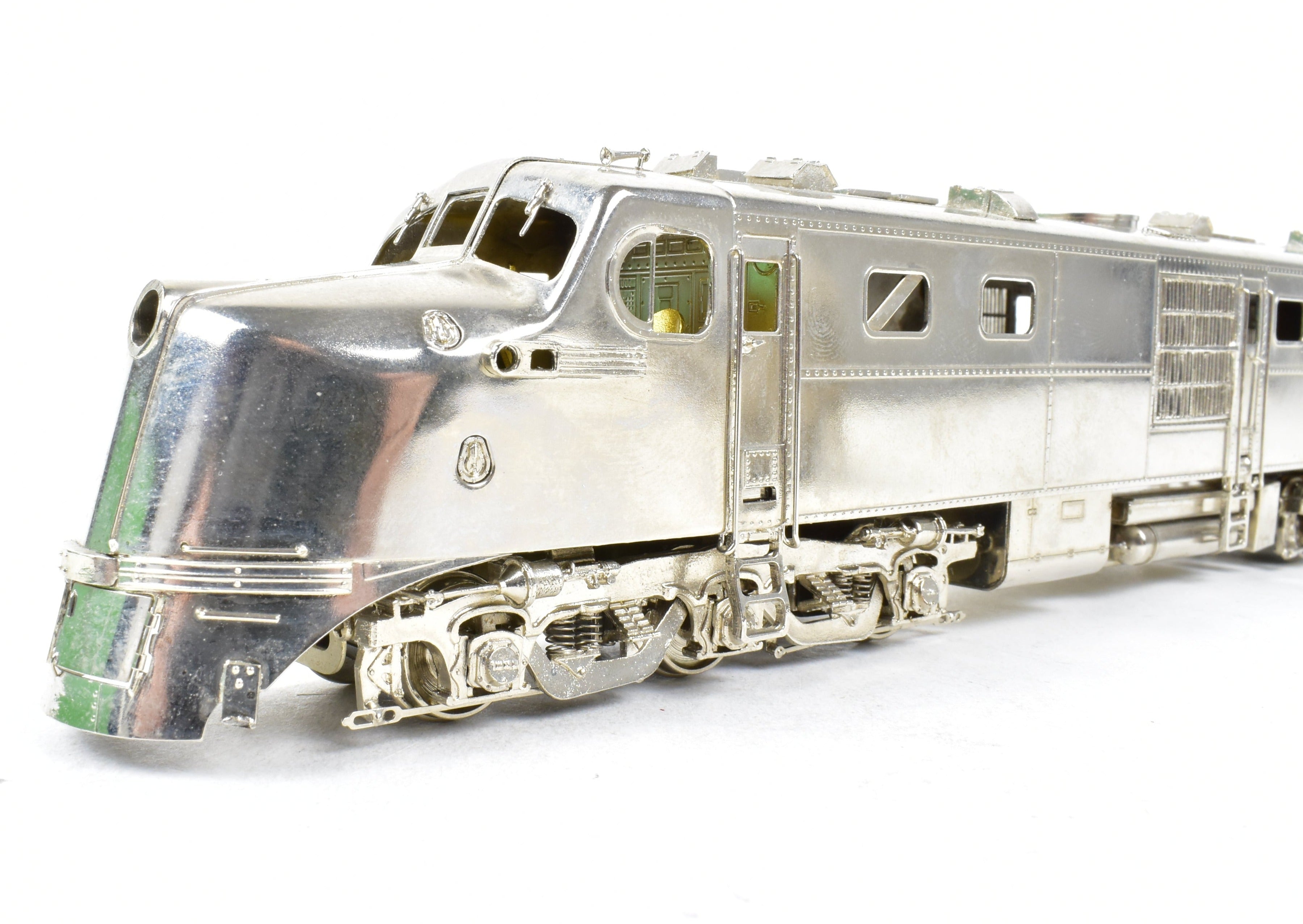 HO Scale Brass Model Train Set by Overland Models Inc. (OMI) - AT&SF Santa Fe ALCO DL - 107A #50 and DL - 108B #50A Factory - Plated but Unlettered Set