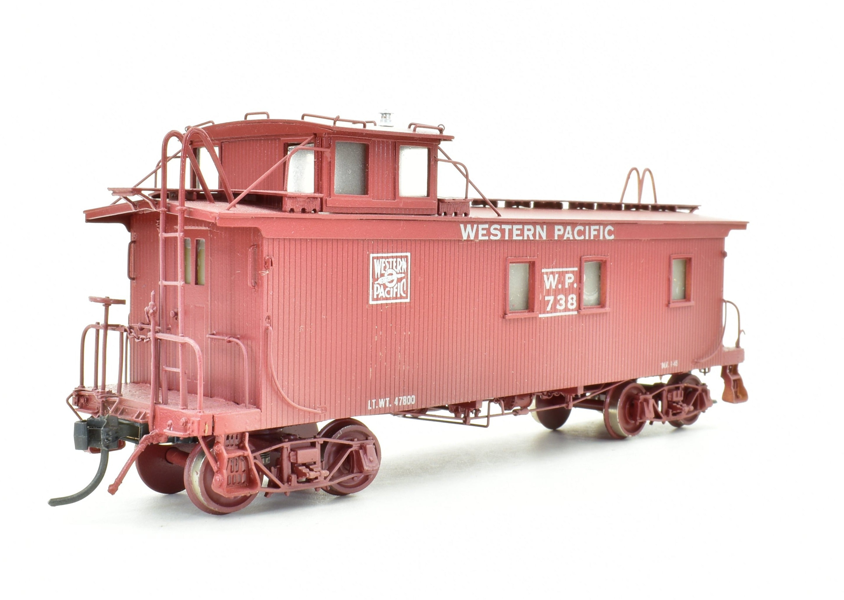 HO Scale Brass Western Pacific Wood Caboose by Overland Models, Custom Painted