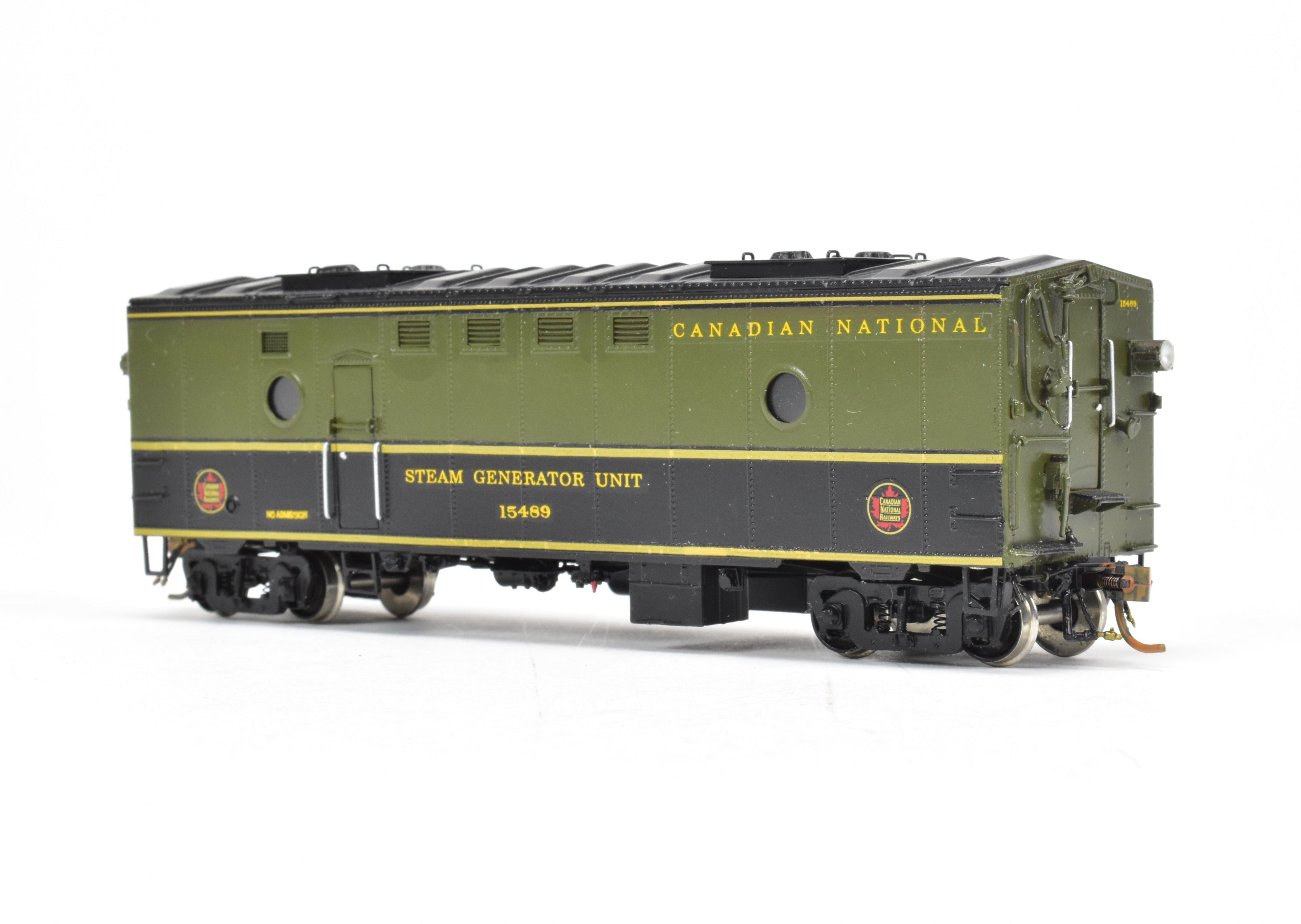 HO Scale Brass Steam Heater Car Model - Custom Painted for Canadian National Railway (CNR) by Overland Models, Inc., Numbered 15489