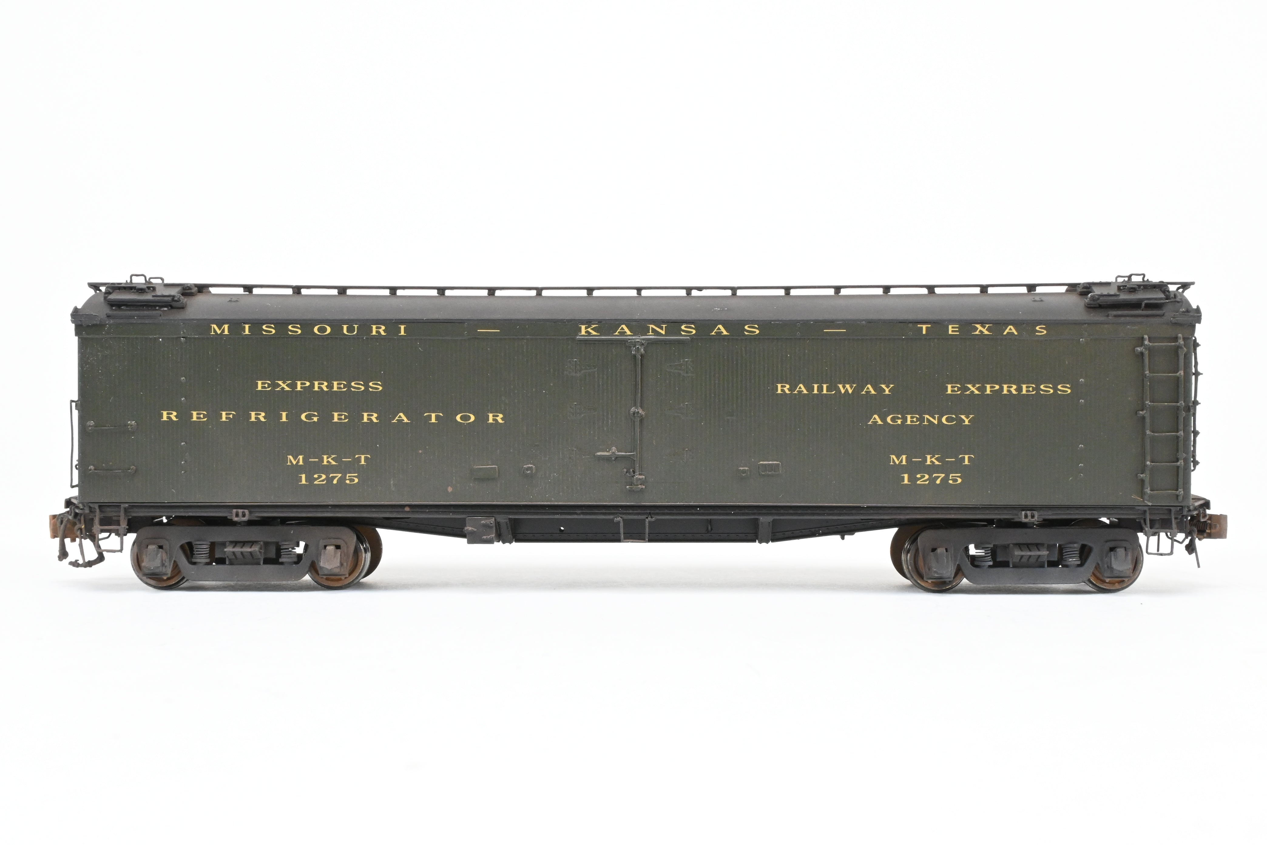 HO Scale Brass Precision Scale Co. Missouri Kansas Texas BR Class 53' 6 Reefer with Miner Brake System and FP - A High - Quality Model for Rolling Stock Fleet