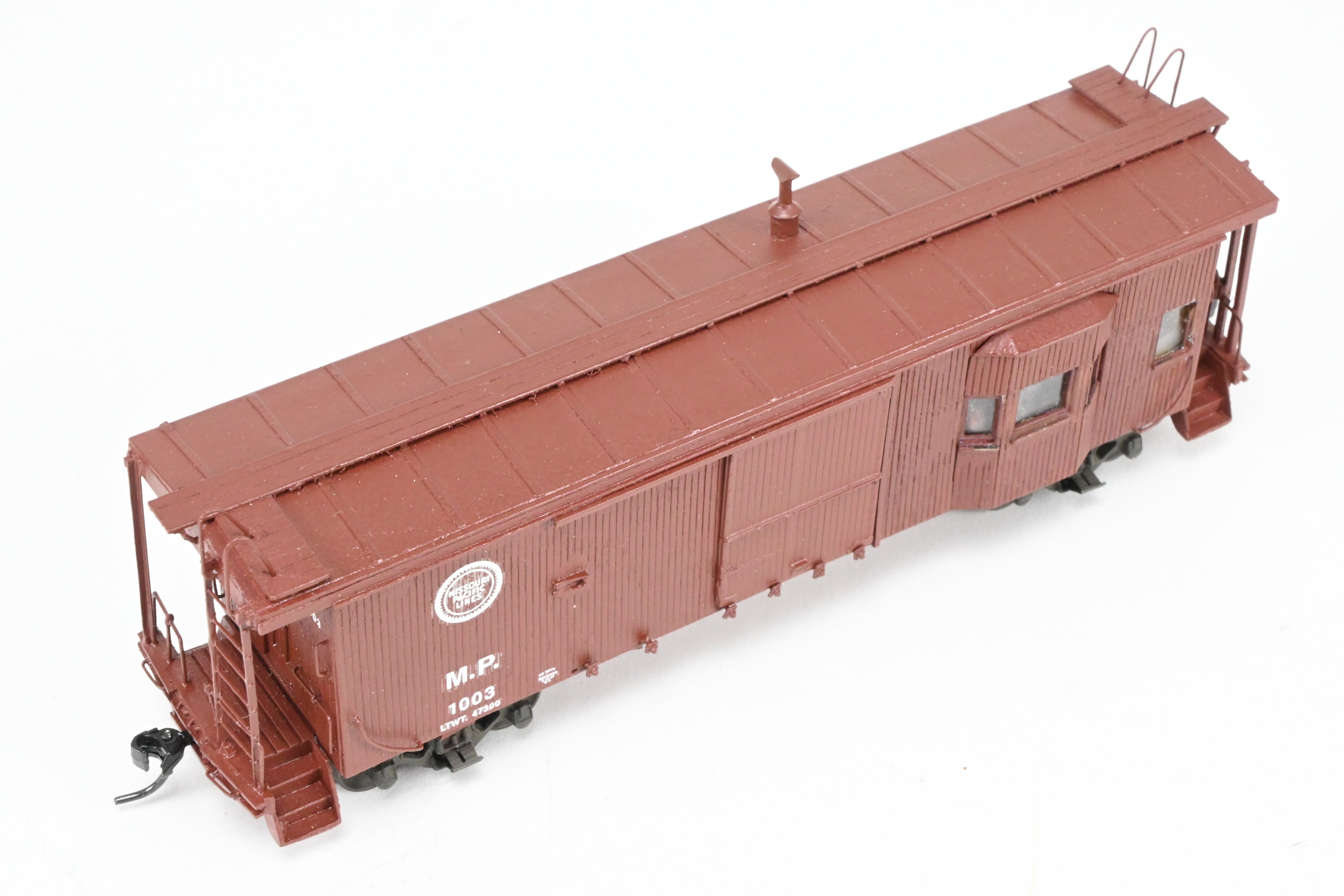 HO Scale Wood Missouri Pacific Bay Window Caboose Scratch Built by Joe G. Collias in REBOXX